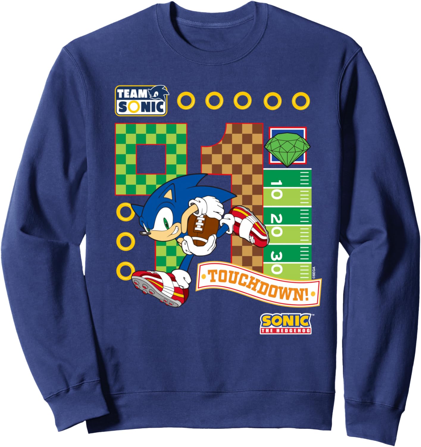 Sonic the Hedgehog - Team Sonic Touchdown Sweatshirt - Sweatshirt | Navy