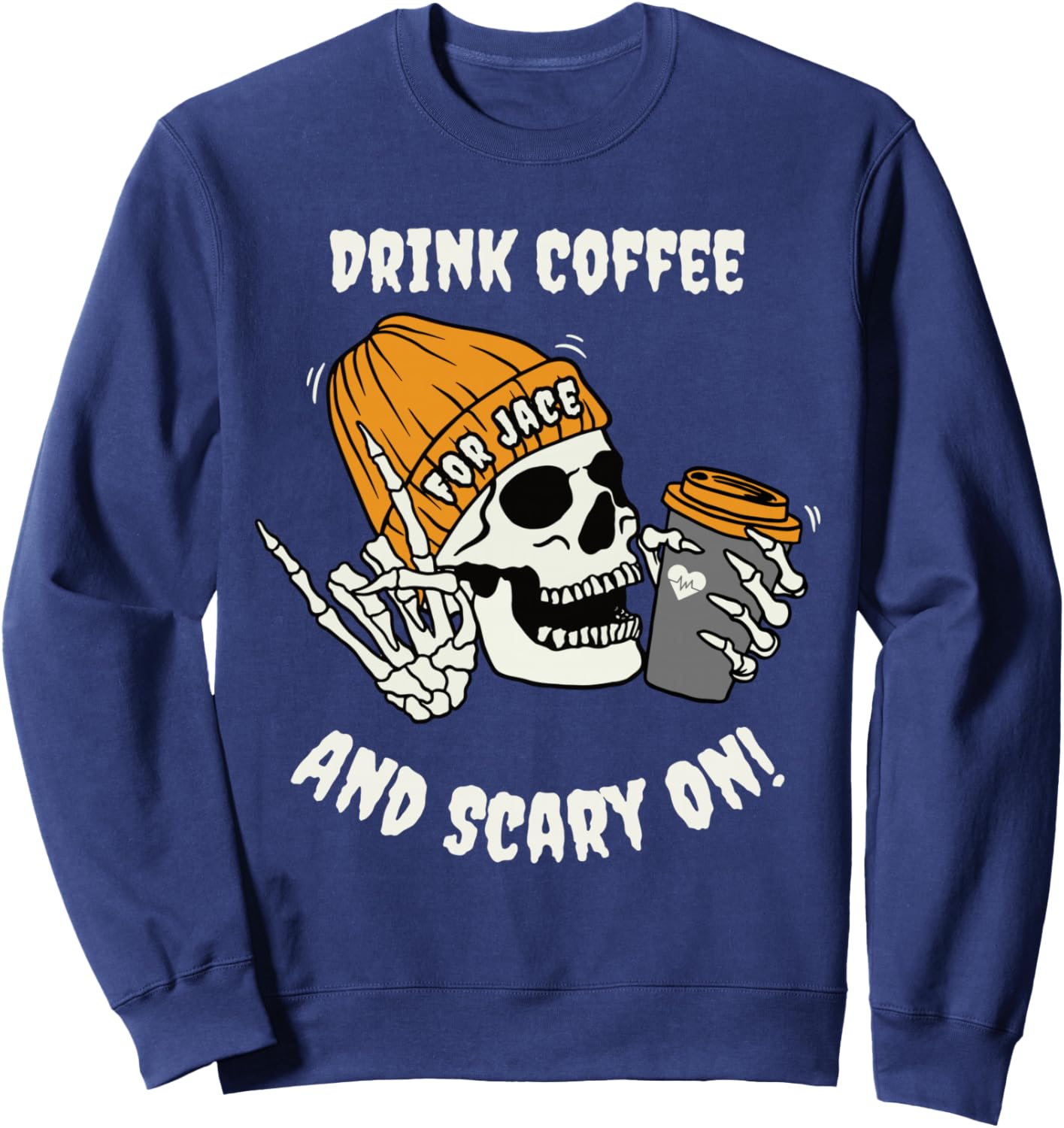 Coffee - For Jace - Halloween Edition - CHD Awareness Sweatshirt - Sweatshirt | Navy