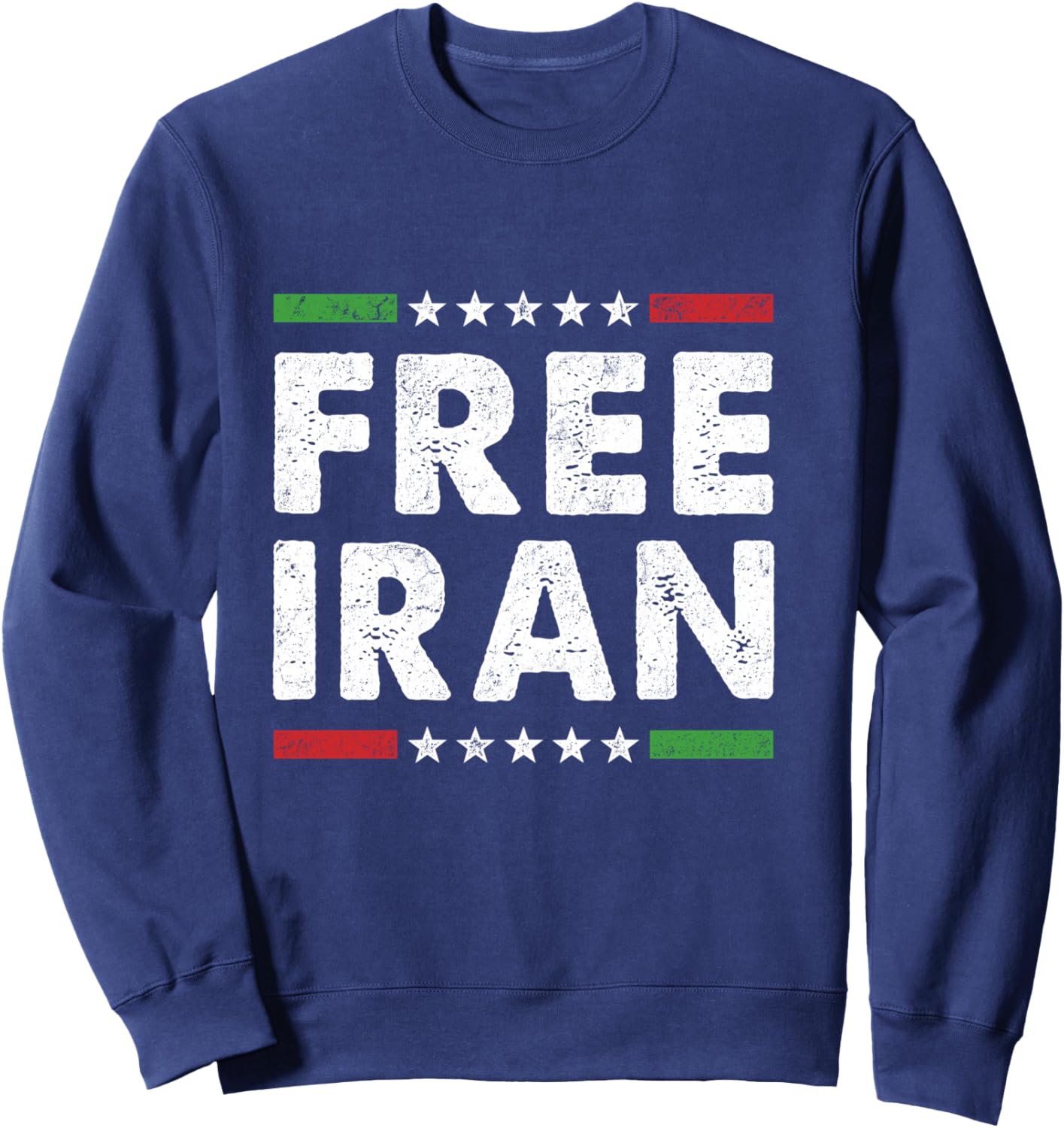 Free Iran Symbol Flag Heartbeat Freedom Love Men Women Sweatshirt - Sweatshirt | Navy