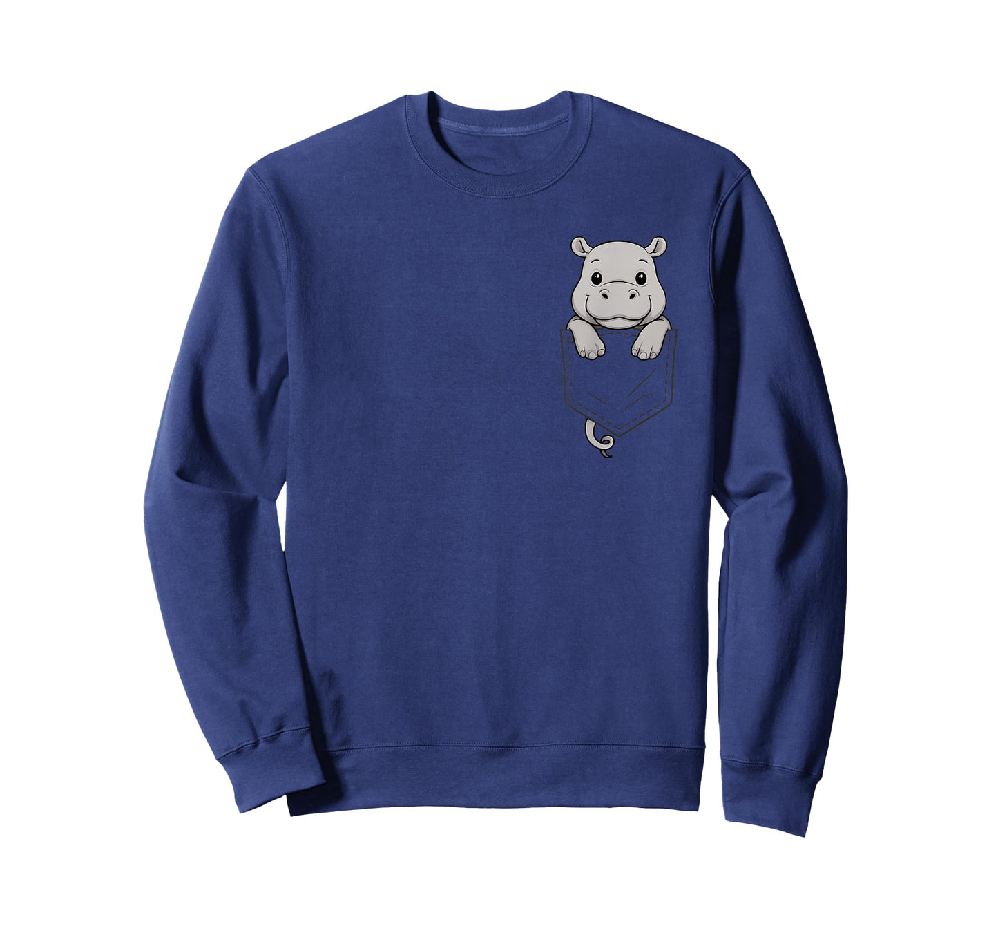 Funny Hippo Peeking in Pocket Hippopotamus Animal Lover T-Shirt