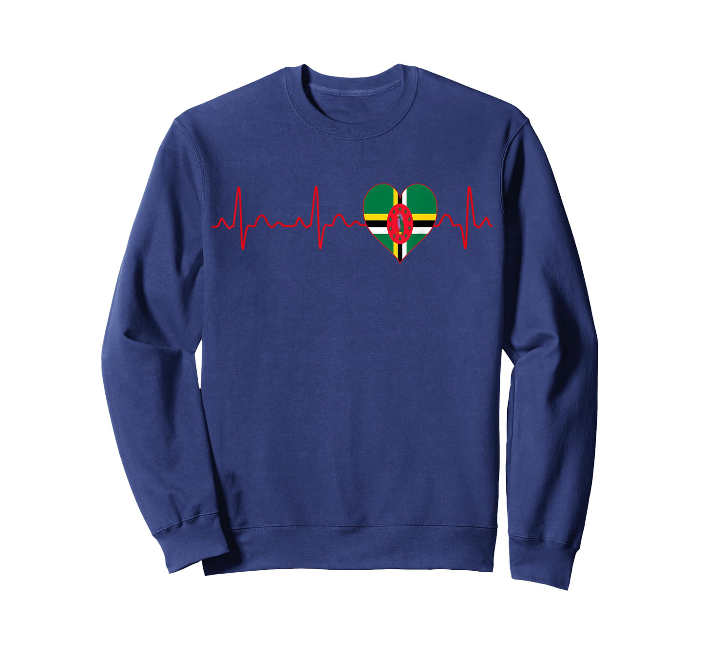 Dominica Flag Heartbeat EKG Patriotic National Souvenir T-Shirt