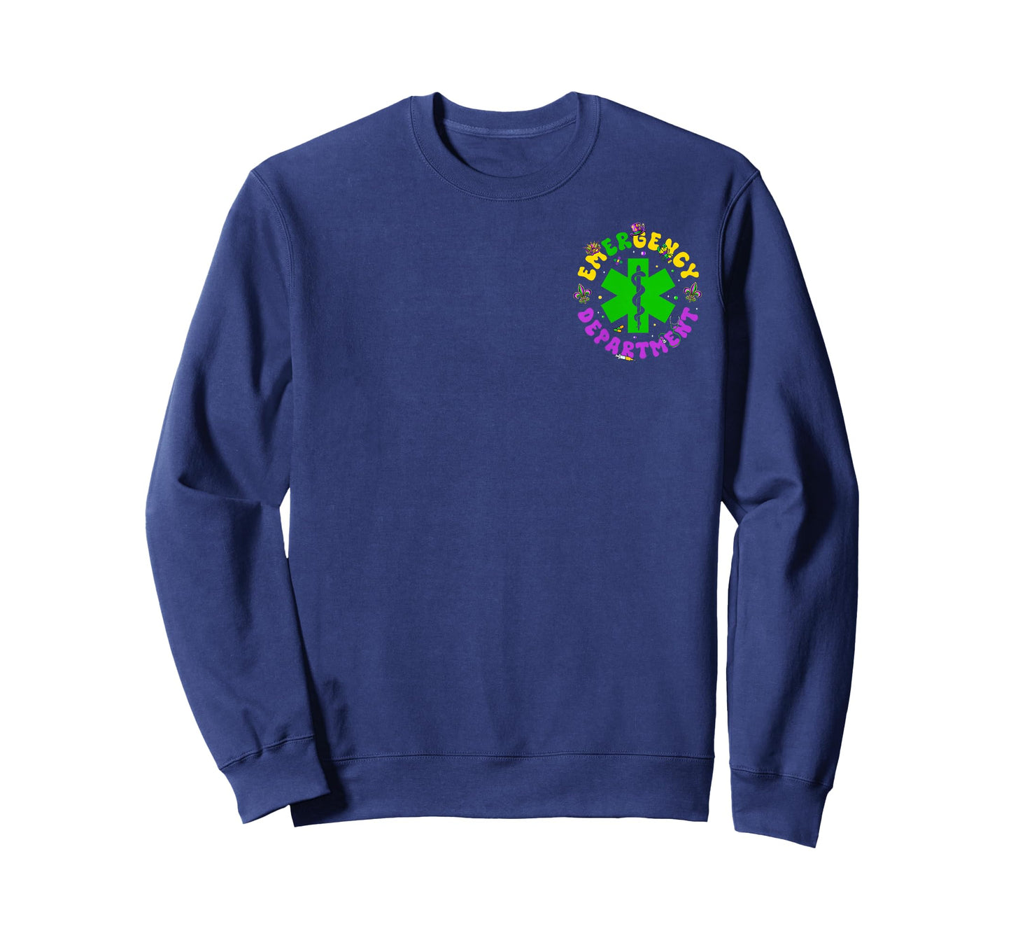 Emergency Department Emergency Room 2 Side Nurse Mardi Gras T-Shirt