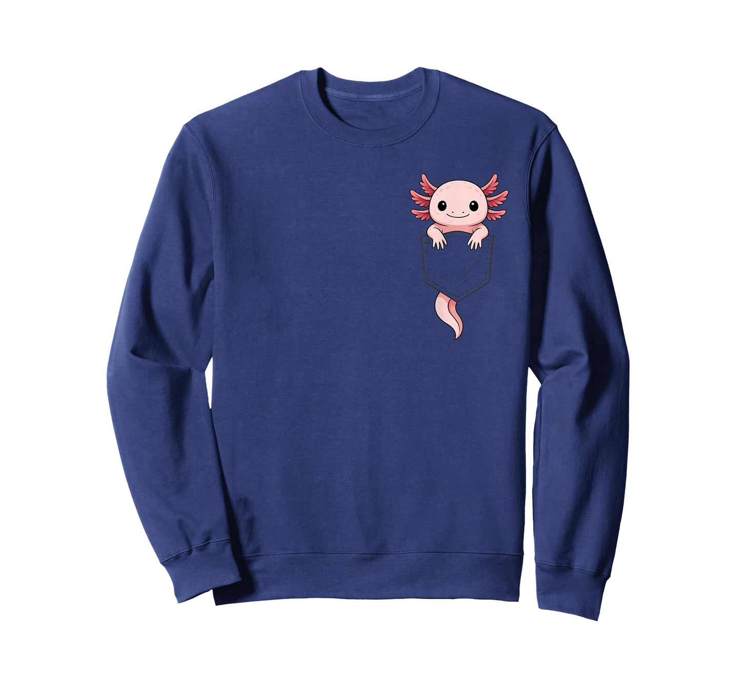 Funny Axolotl Peeking in Pocket Animal Lover Men Women Kids T-Shirt
