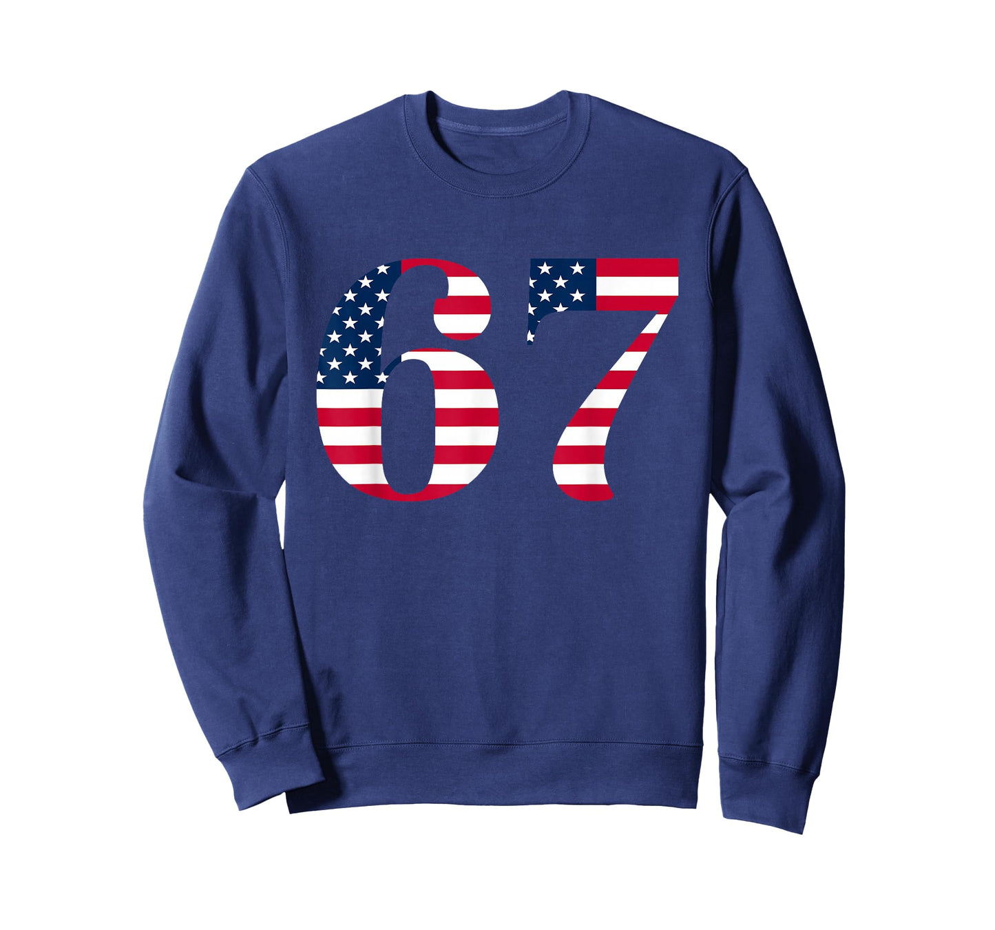 Six Seven 67 Meme Funny US American Flag Halloween Design T-Shirt