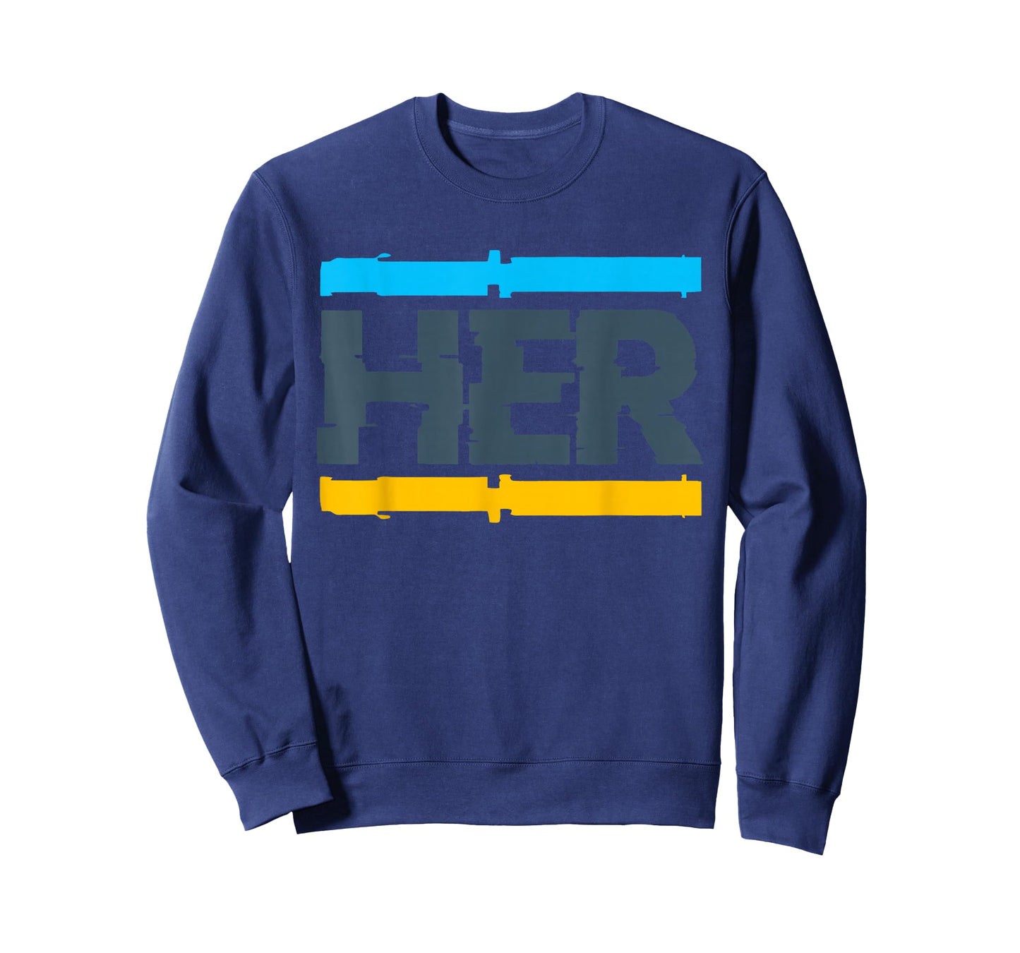 Her Glitch Streetwear Retro Gamma Blue Matching T-Shirt