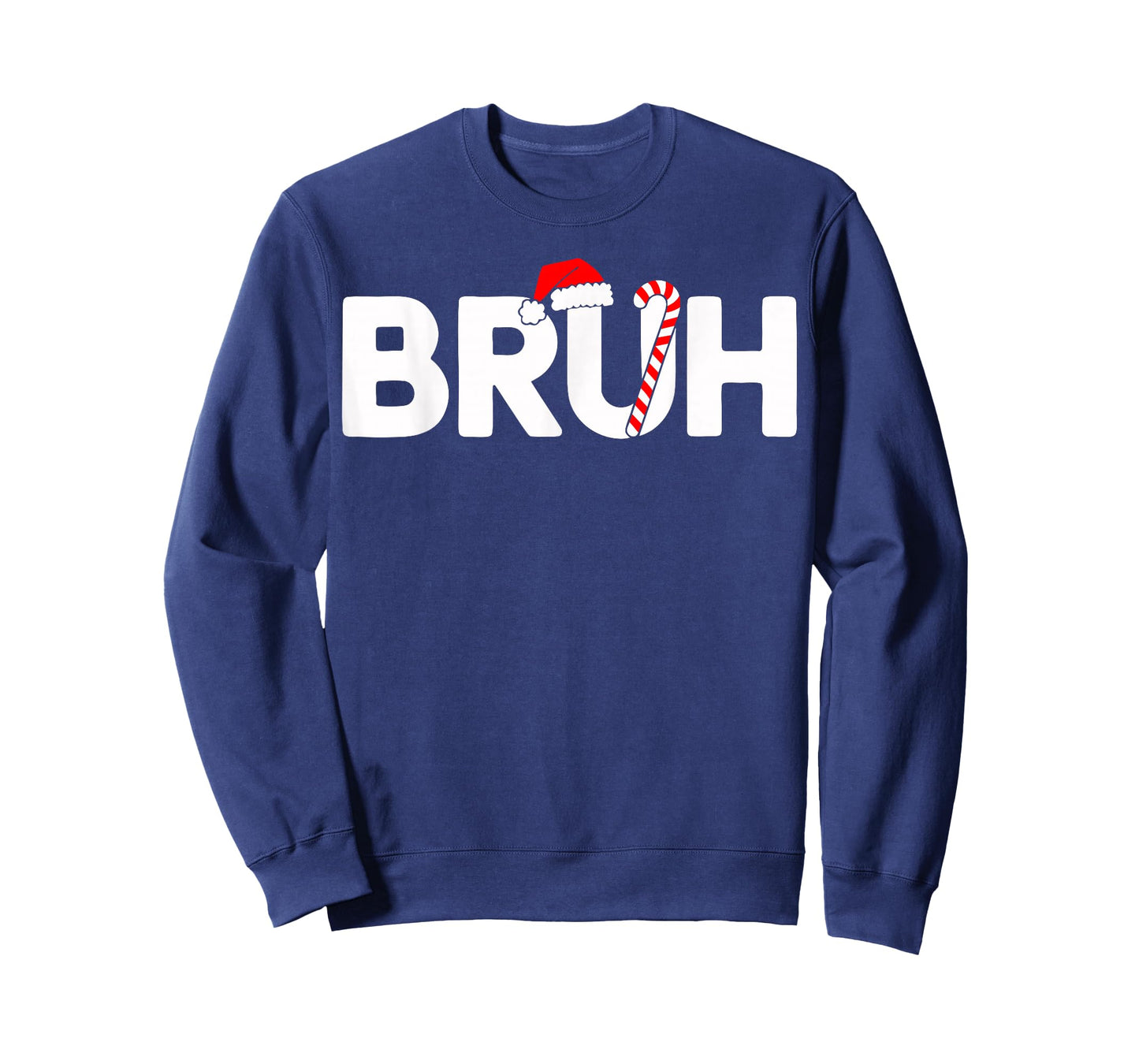 Bruh Funny Christmas Santa Hat Teens Boys Kids Xmas Pajamas T-Shirt