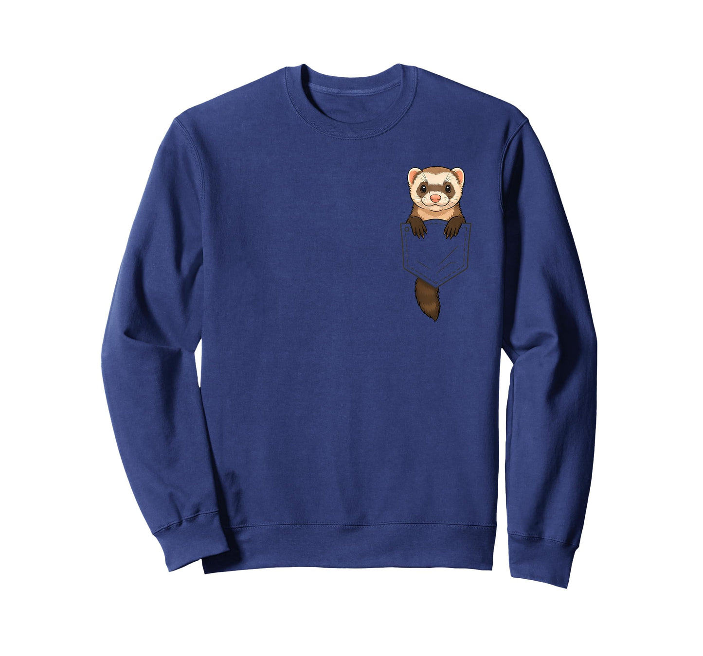 Funny Ferret Peeking in Pocket Animal Lover Men Women Kids T-Shirt