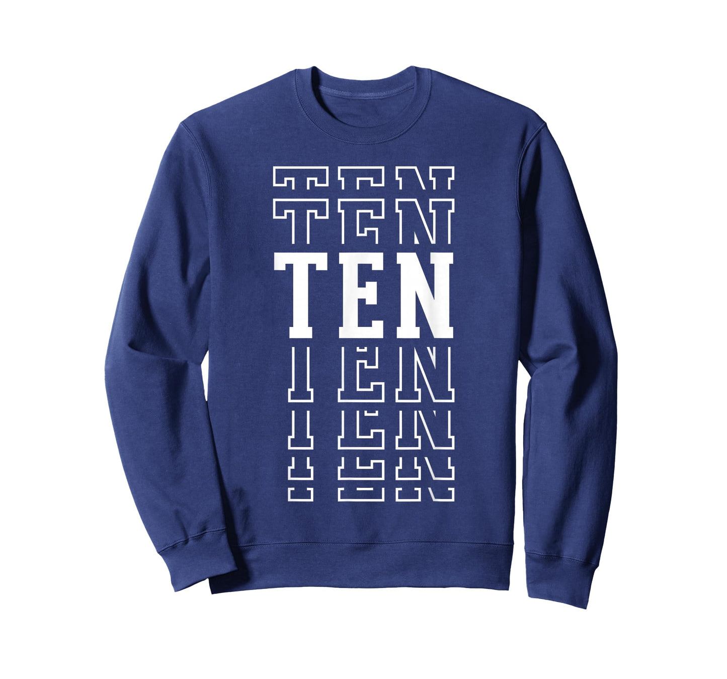 Ten 10th Birthday Layered Text 10 Year Old T-Shirt