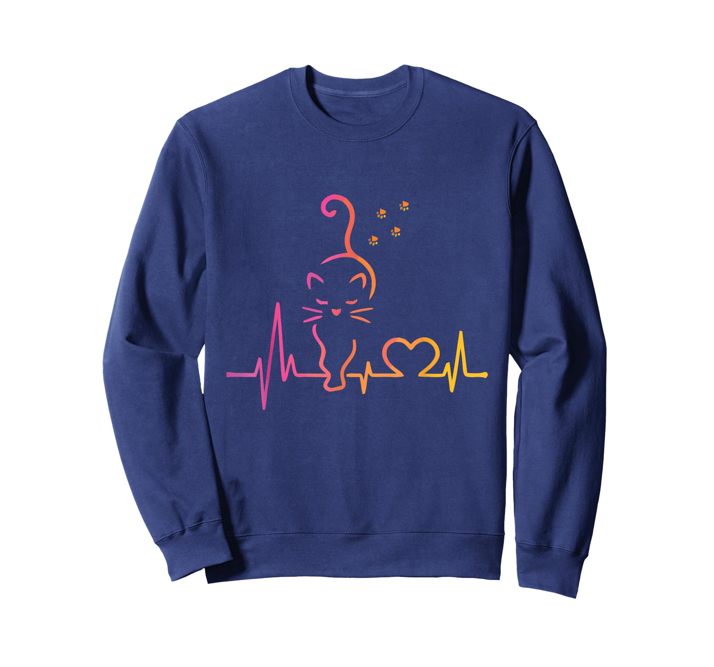 Heartbeat Cat Lover Animal Silhouette Cute Cat T-Shirt
