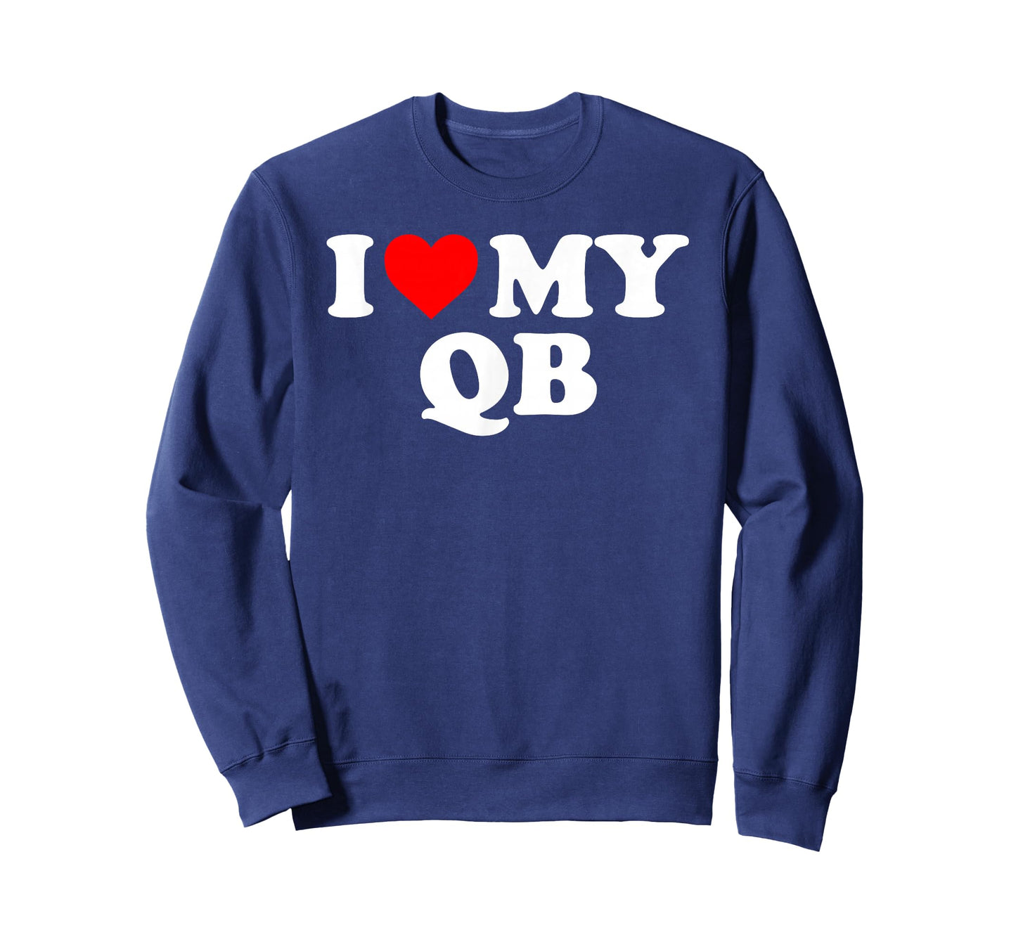 I Love My QB - Red Heart T-Shirt