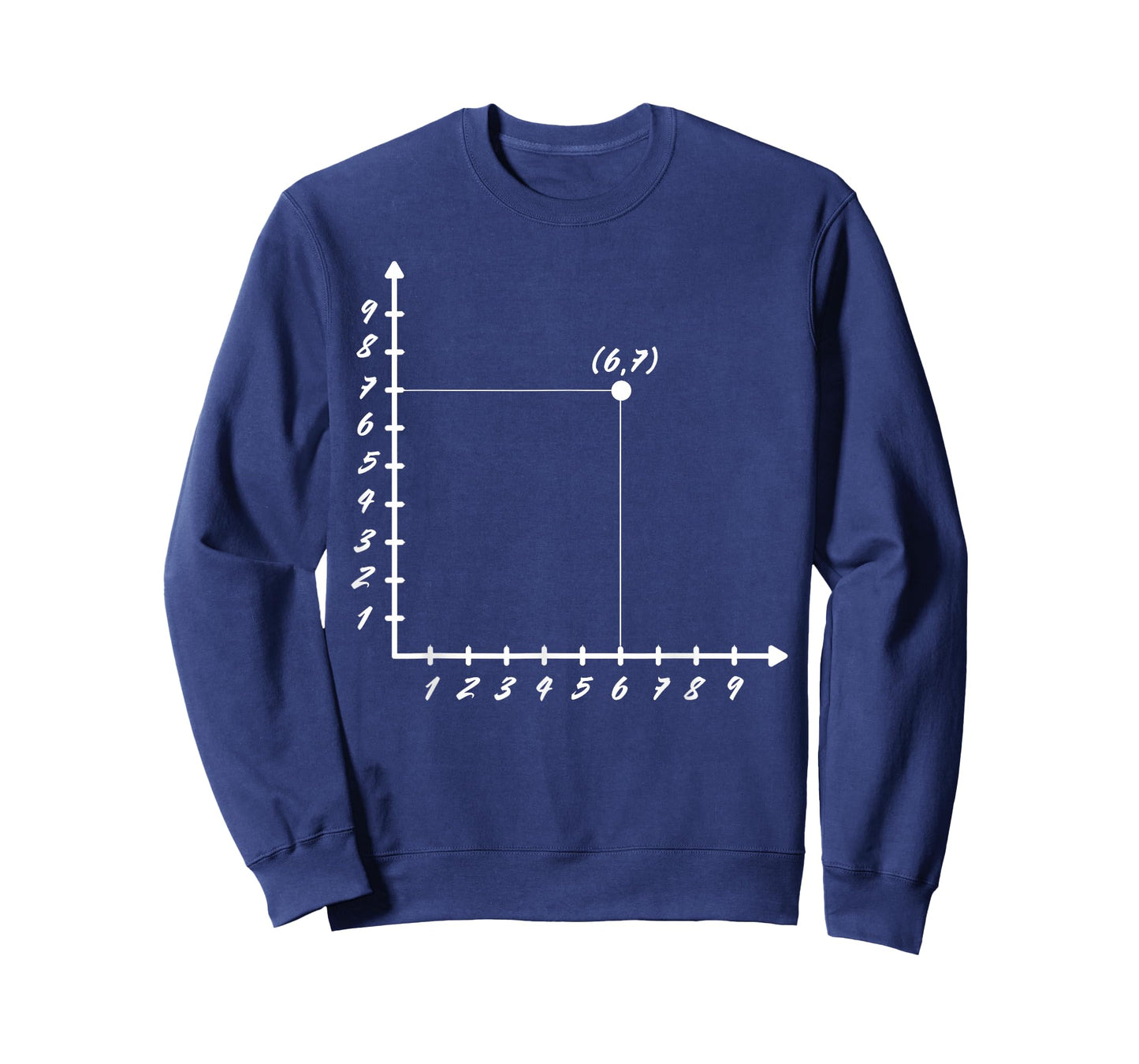 Six Seven 6 7 Coordinate Grid Plot Graph Plane Meme Design T-Shirt