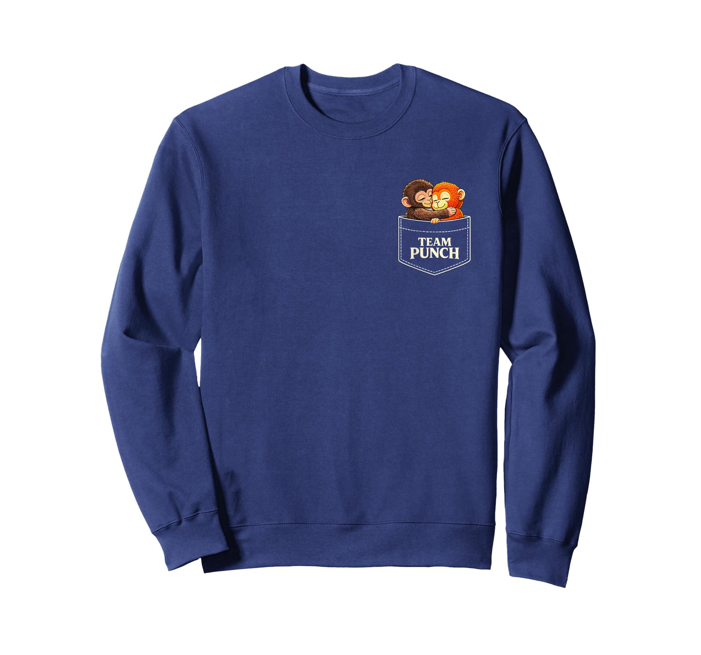 Retro Cute Monkey Punch Team Punch in Pocket T-Shirt