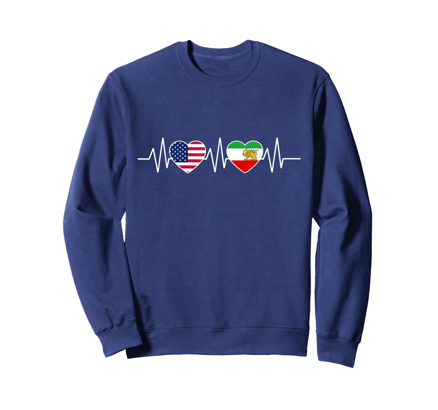 Persian American Flag USA Persia Heritage Heart T-Shirt
