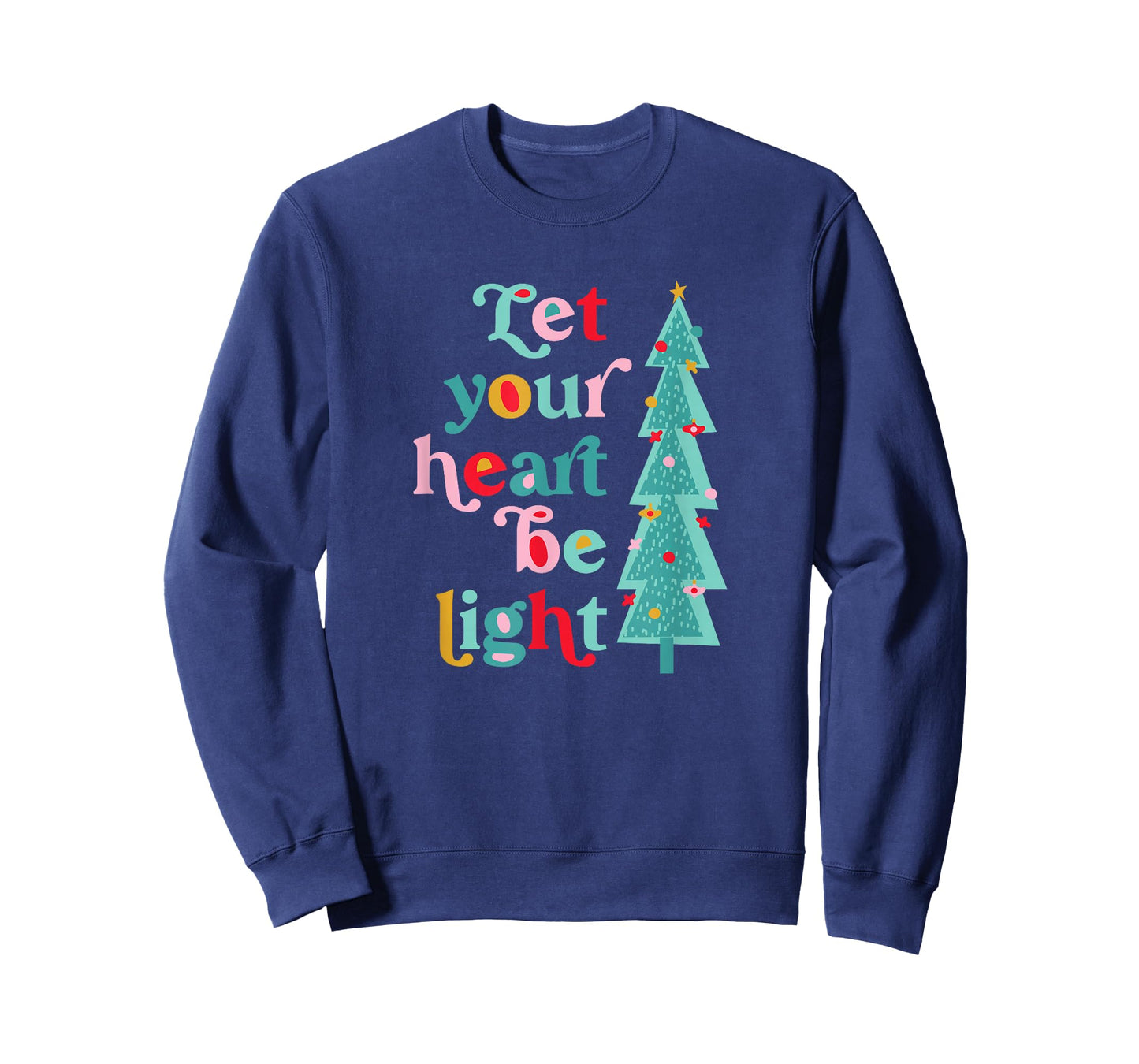 Let Your Heart Be Light Christmas, Retro Pastel Holiday T-Shirt