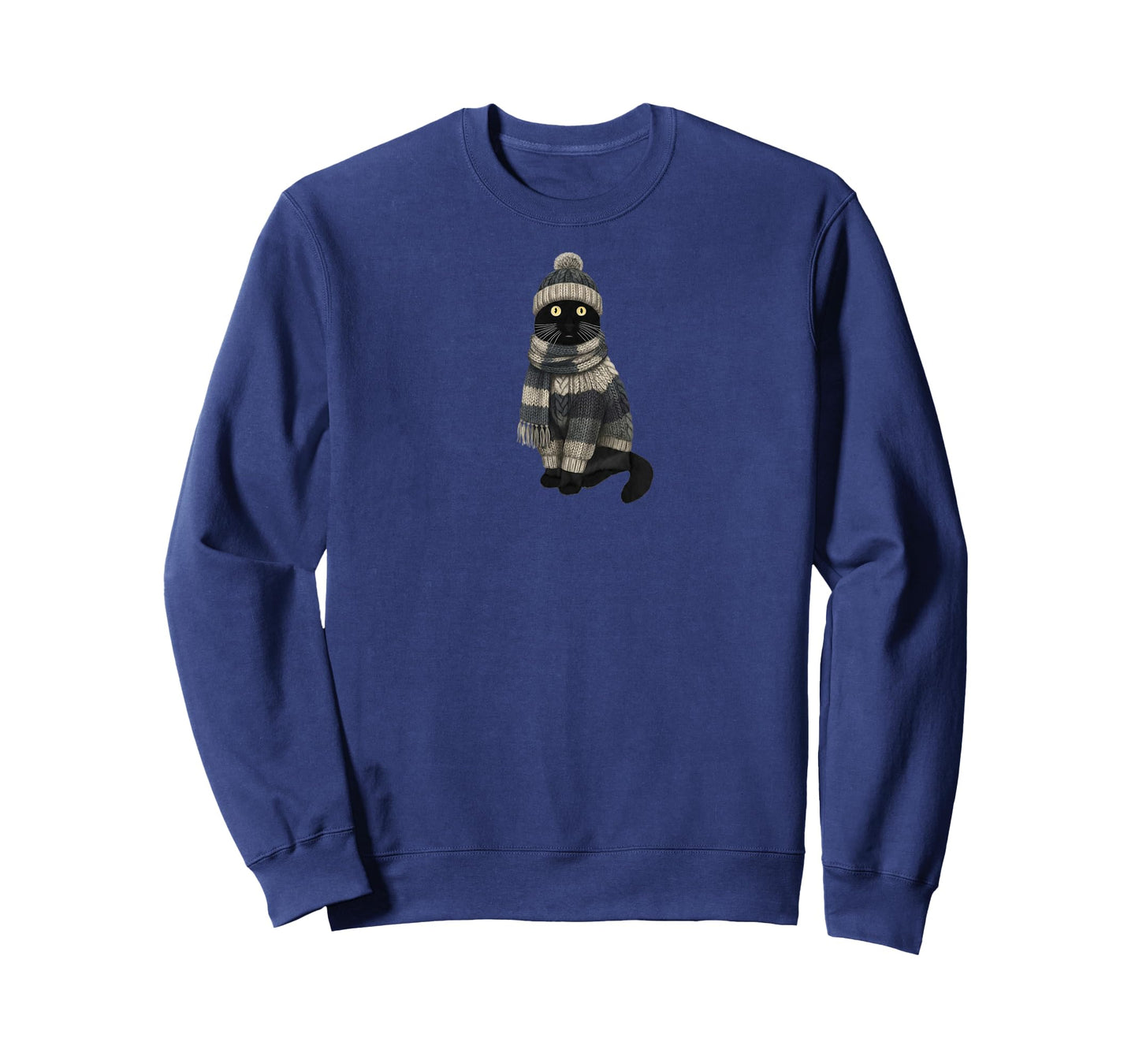 Black Cat in Knitwear for Catlovers Funny Kitten T-Shirt
