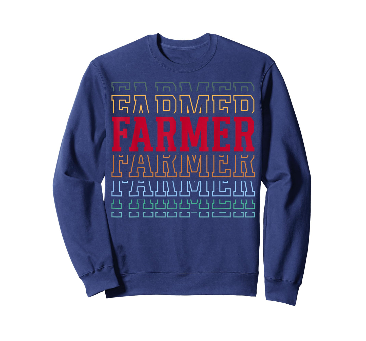 Farmer Funny Retro Layered Text Farming Men Women T-Shirt