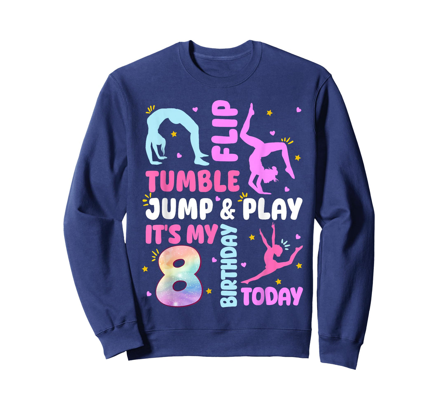 Kids 8 Year Old Bday Gymnast 8th Gymnastics Birthday Girl T-Shirt