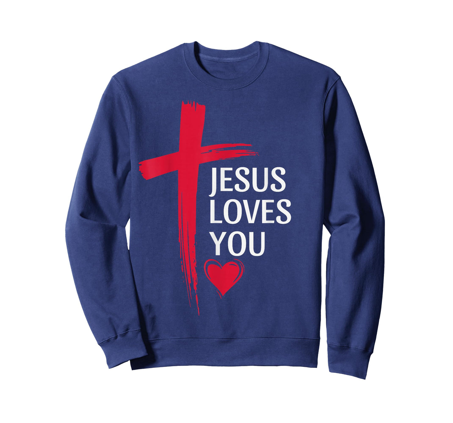 Jesus Loves You Christian Love Cross Heart Design Women Men T-Shirt