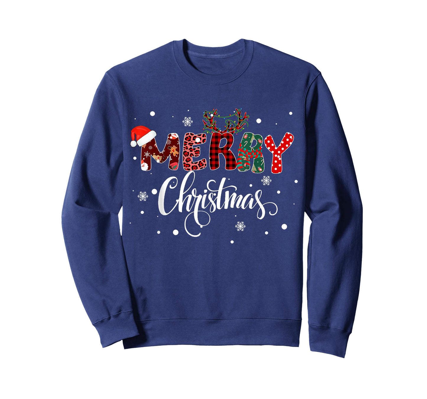 Merry Christmas Lights Red Santa Hat Xmas Family Men Women T-Shirt