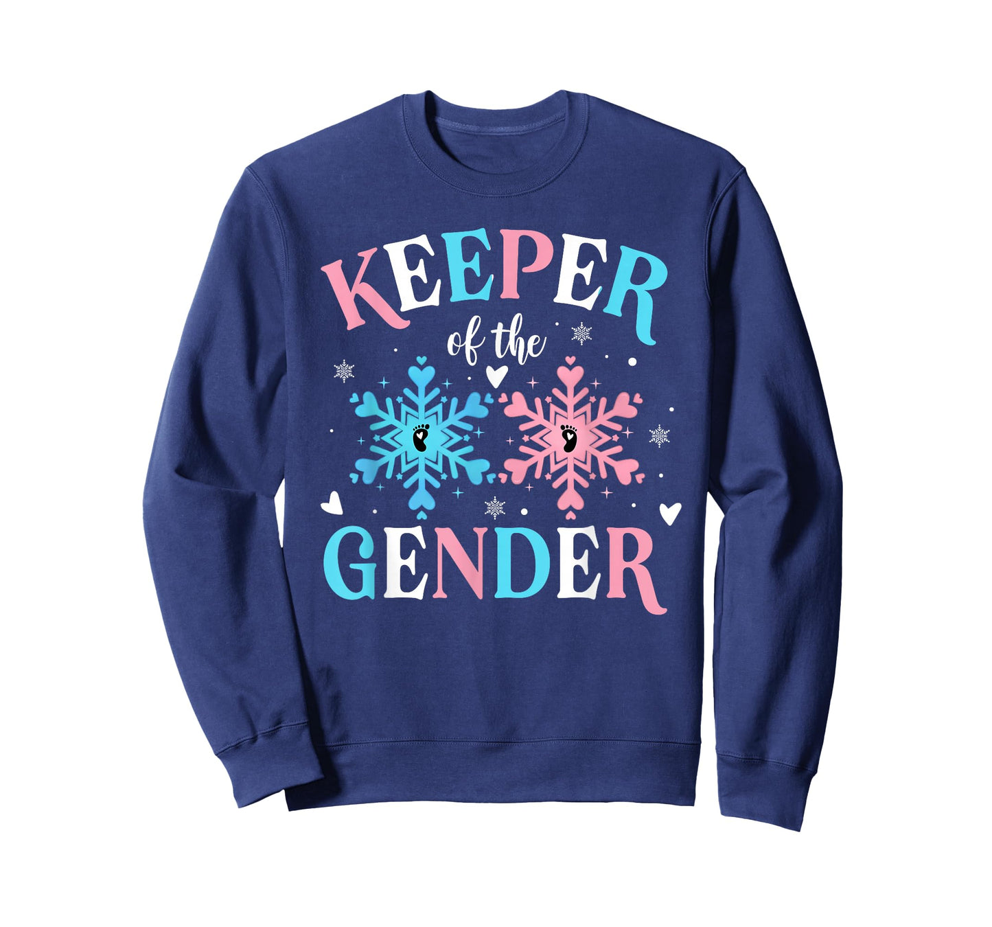 Keeper of The Gender Reveal Baby Snowflake Pink Or Blue T-Shirt