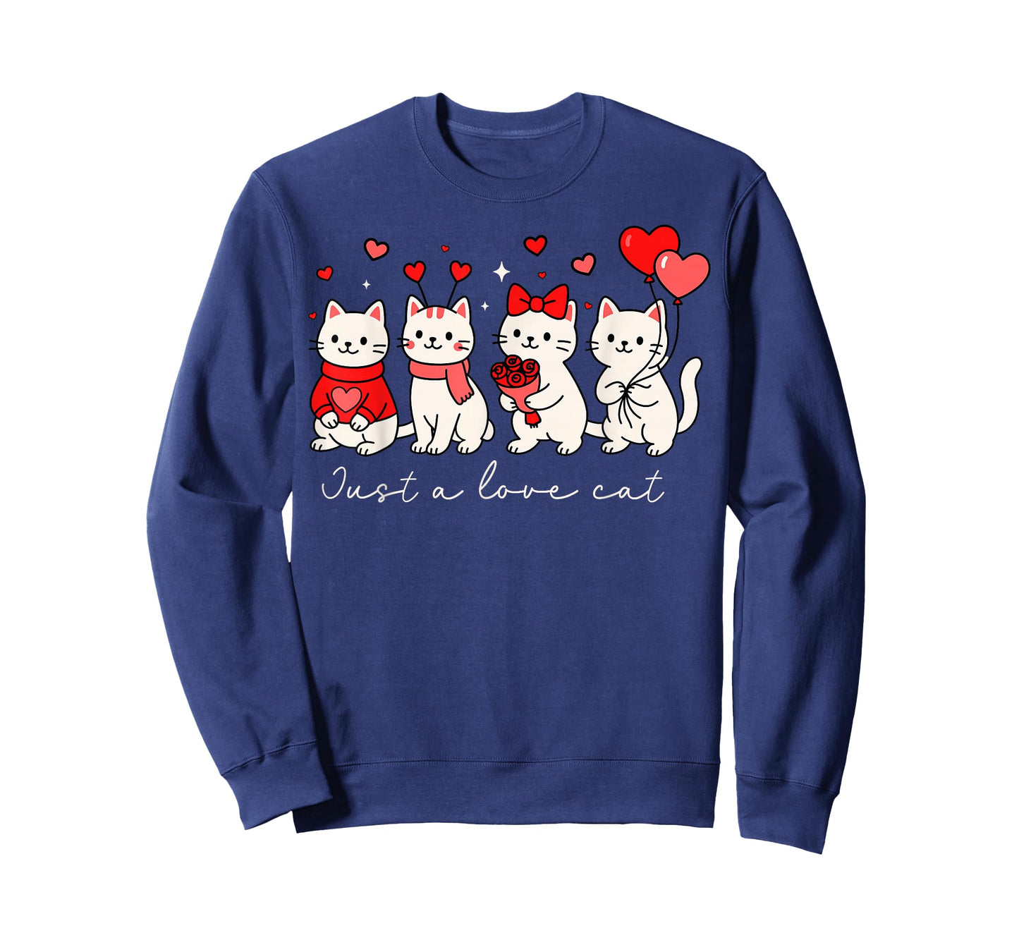 Just A Love Cat for Girls Kid Women Teen Boys Valentines Day T-Shirt