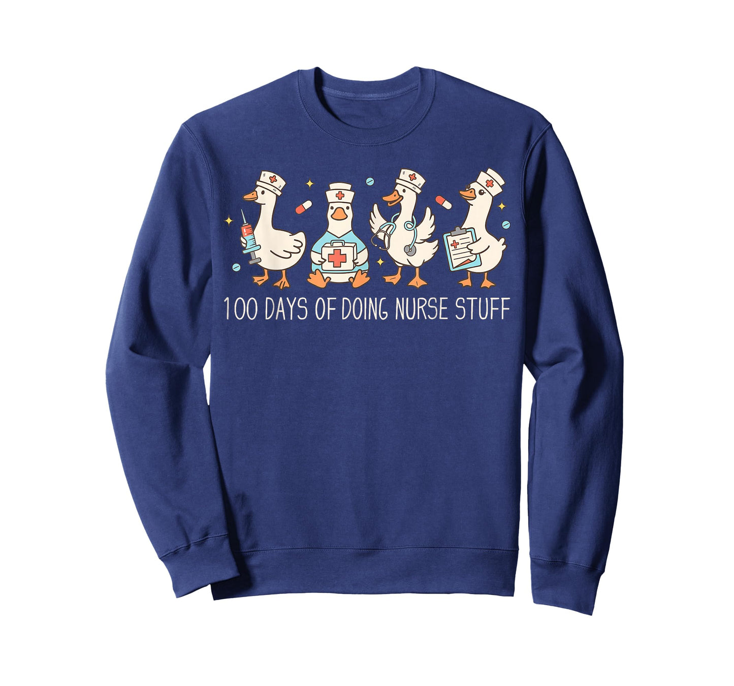 100 Days of Doing Nurse Stuff 100th Day School Nurse Goose T-Shirt