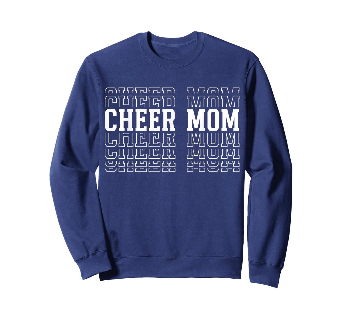 Cheer Mom Funny Layered Text Mother Cheerleader T-Shirt