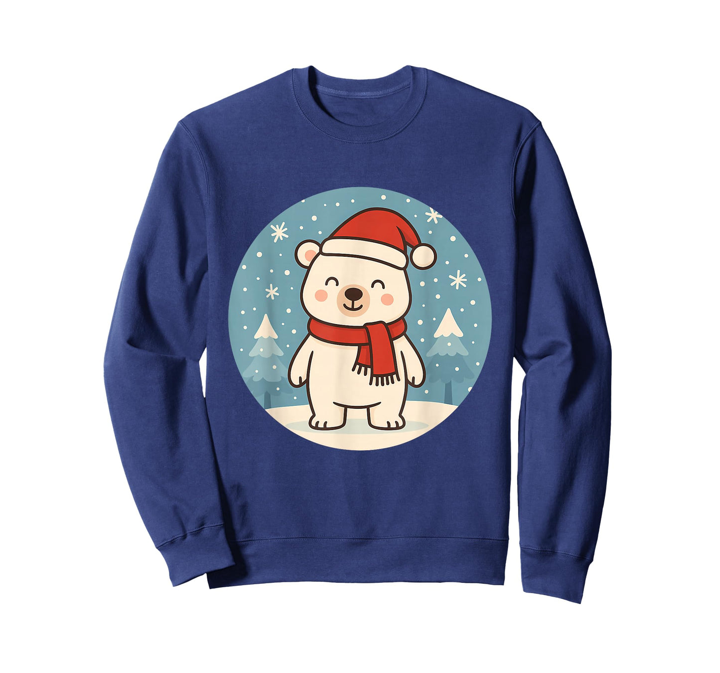 Cute Polar Bear with Hat and Scarf T-Shirt