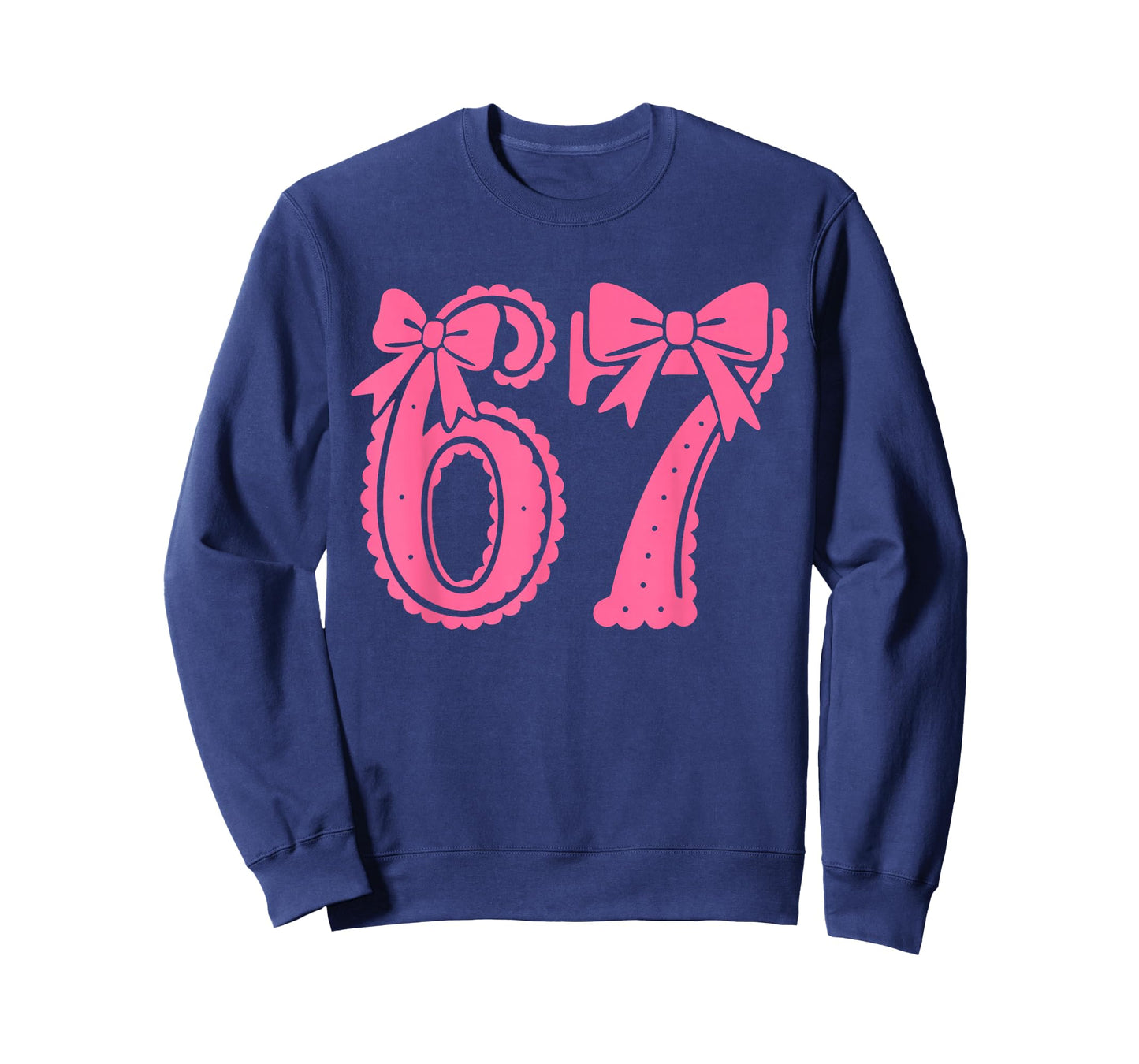 67 Number Six Seven Alpha Slang Coquette Bow Pink Funny Meme T-Shirt