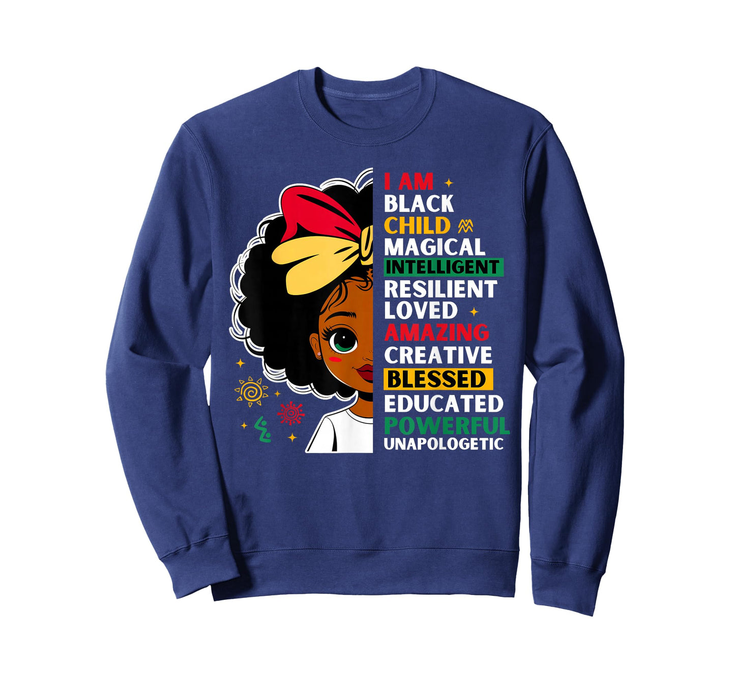 Black History Month African American Girls Kids Melanin T-Shirt