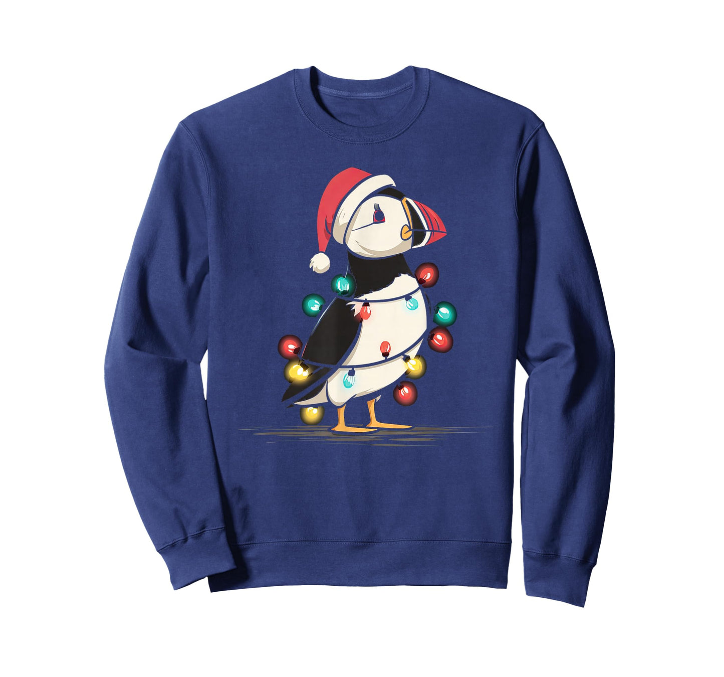 Funny Puffin Christmas Graphics Animal Lights Lover T-Shirt