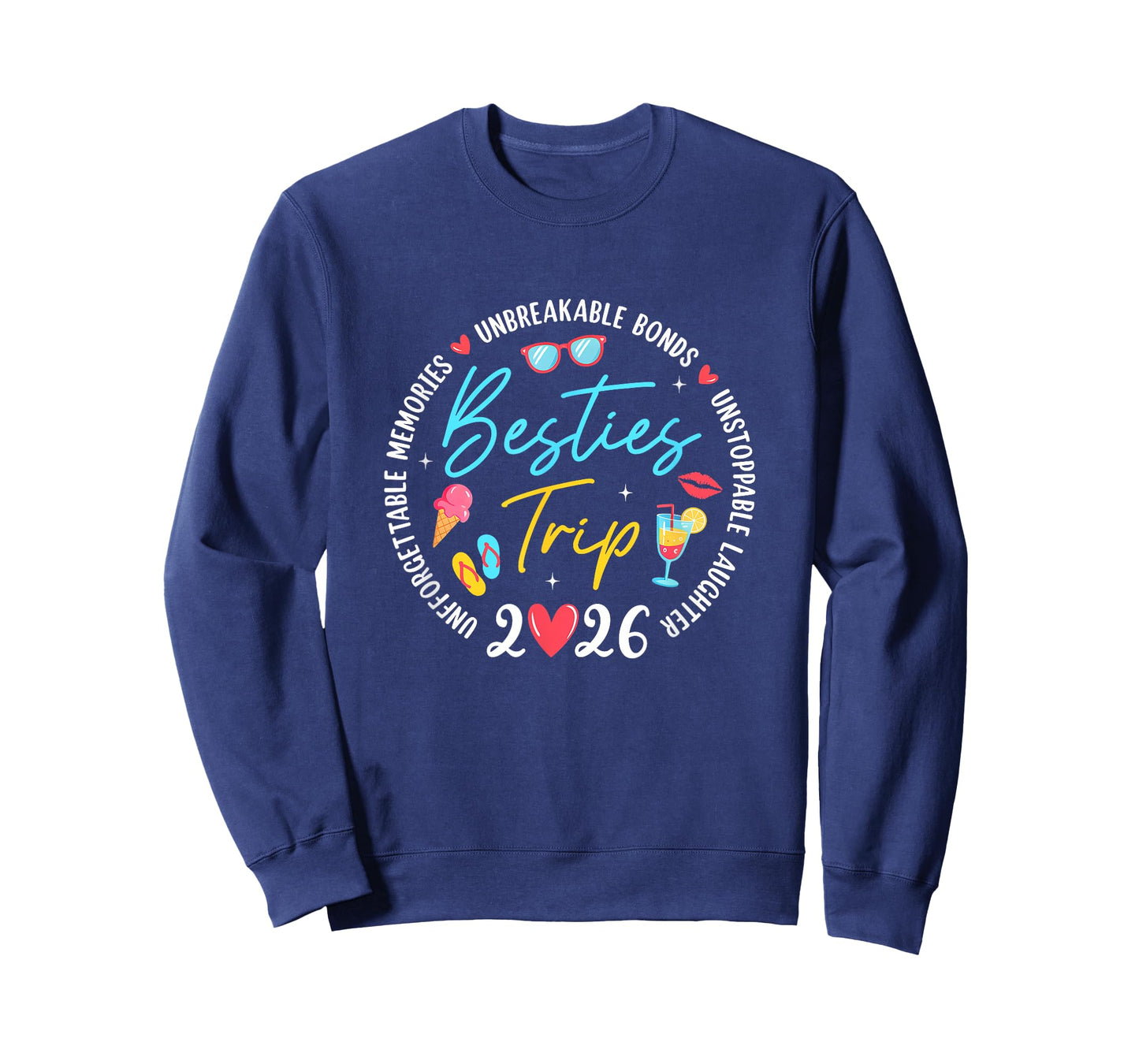 Besties Trip 2026 Memories Girls Friends Trip Vacation Retro T-Shirt