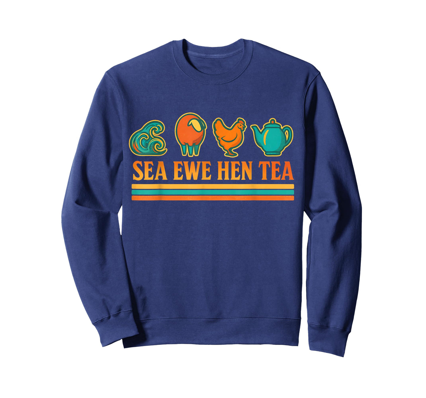 Sea Ewe Hen Tea Funny Pun Saying Retro Style T-Shirt