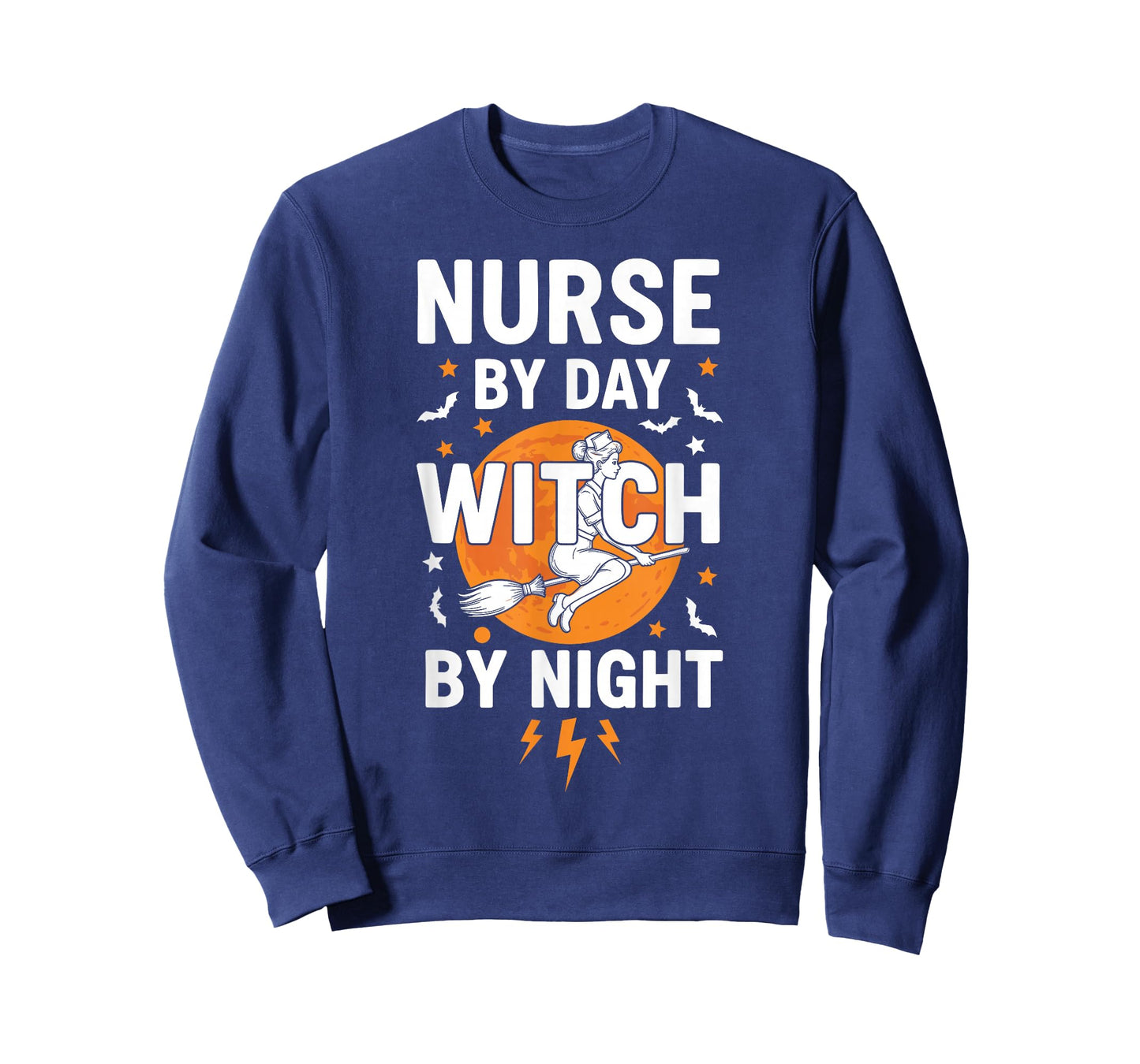 Nurse by Day Witch by Night Funny Halloween Spooky Season T-Shirt