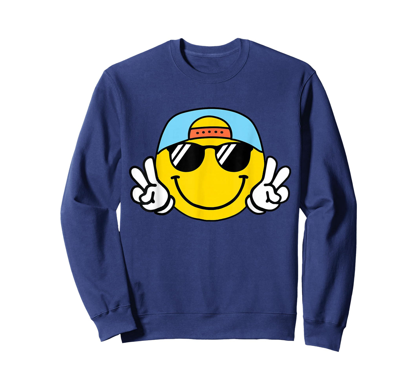 Yellow Smile Face Cute Checkered Peace Smiling Happy Face T-Shirt