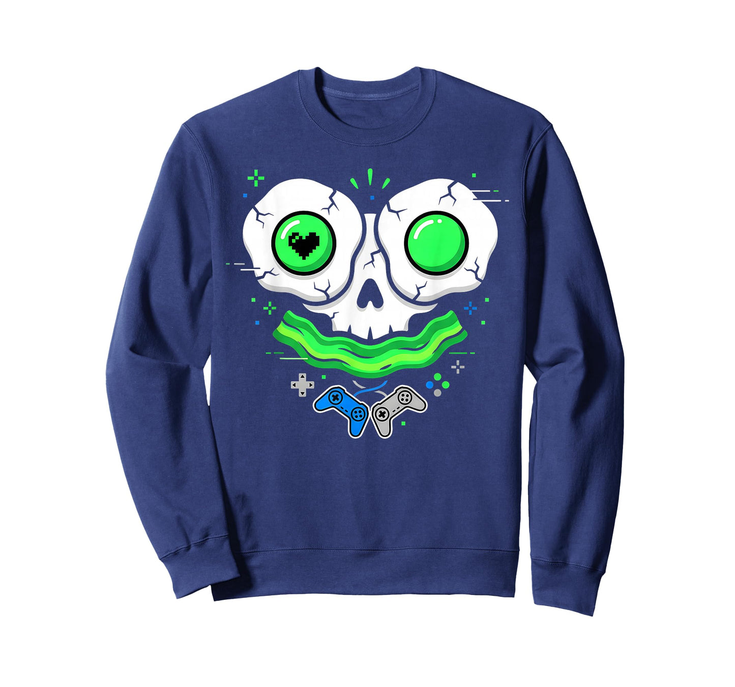 Green Smile Face Eggs and Bacon St Patricks Gamer T-Shirt
