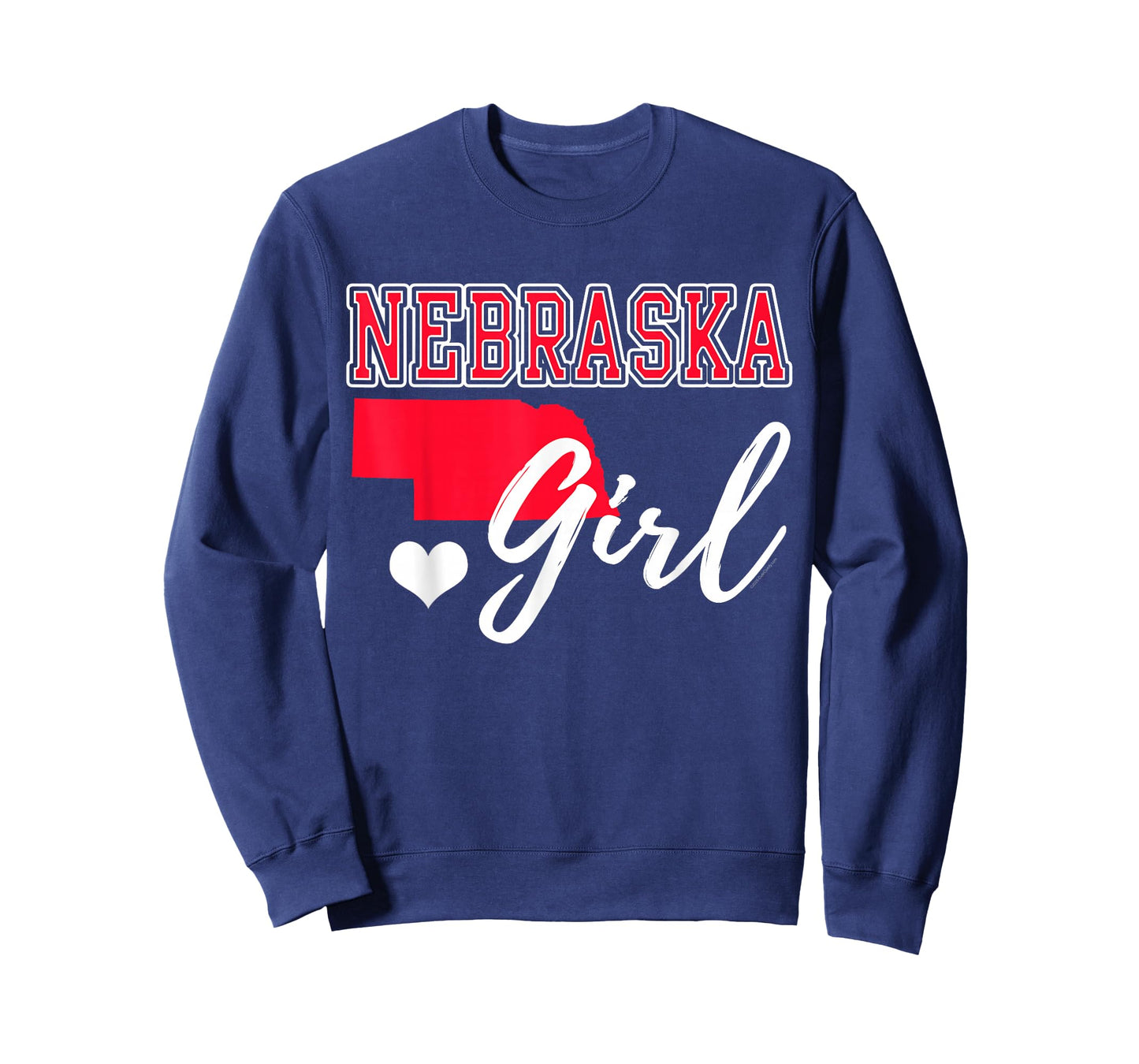 Nebraska Girl Heart Map Shape Souvenir Gift for Women Girls T-Shirt