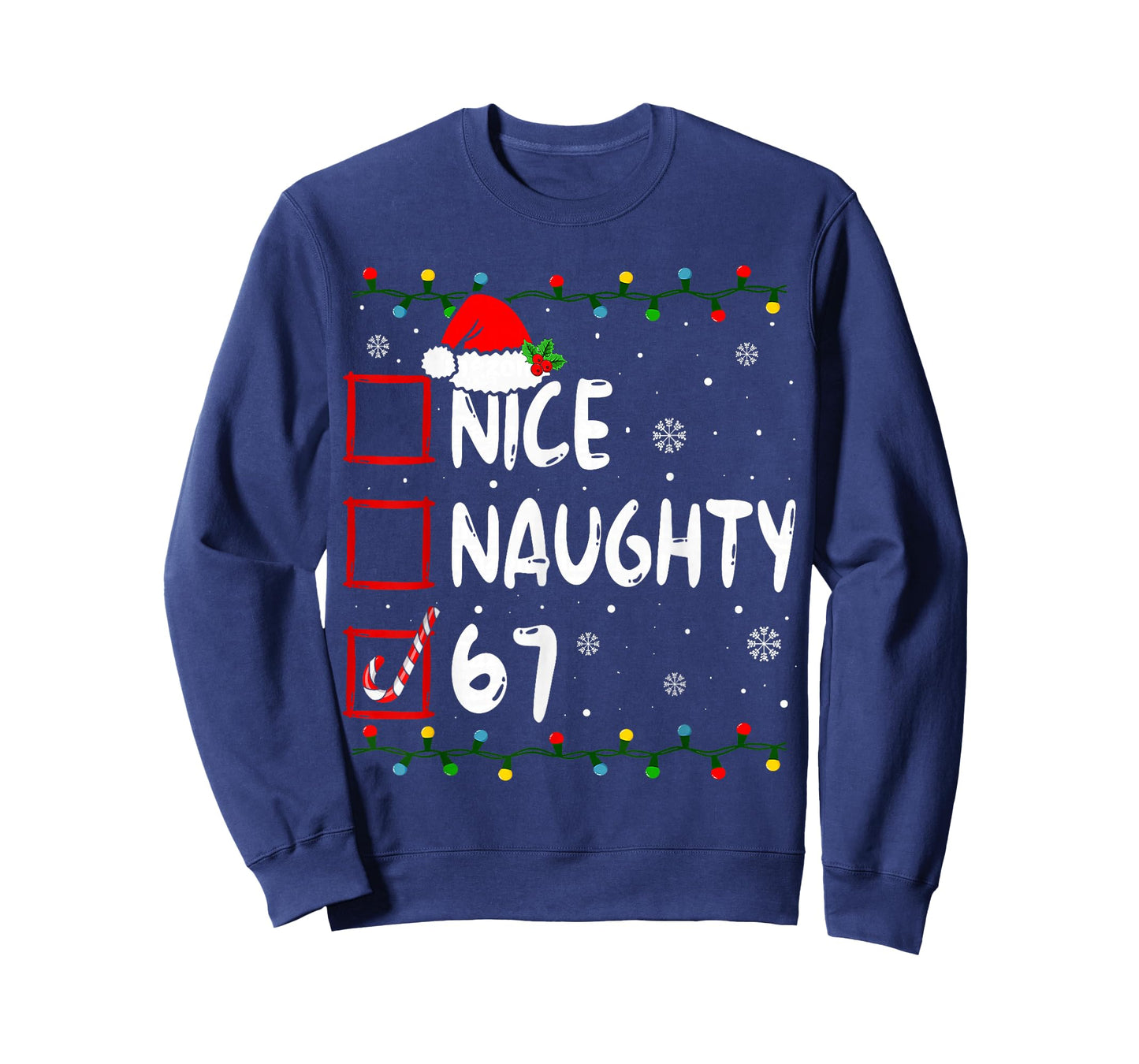 Nice Naughty 6 7 Meme 67 Christmas Six Seven Xmas Boys Kids T-Shirt