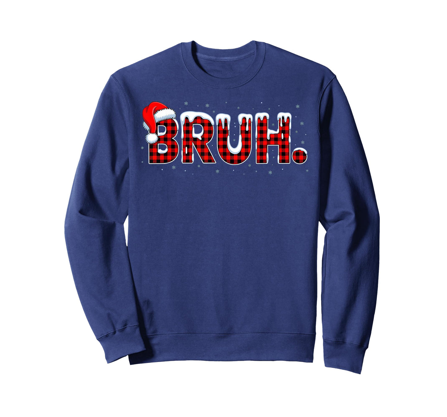 Bruh Funny Christmas Plaid Teens Boys Kids Xmas Pajamas T-Shirt