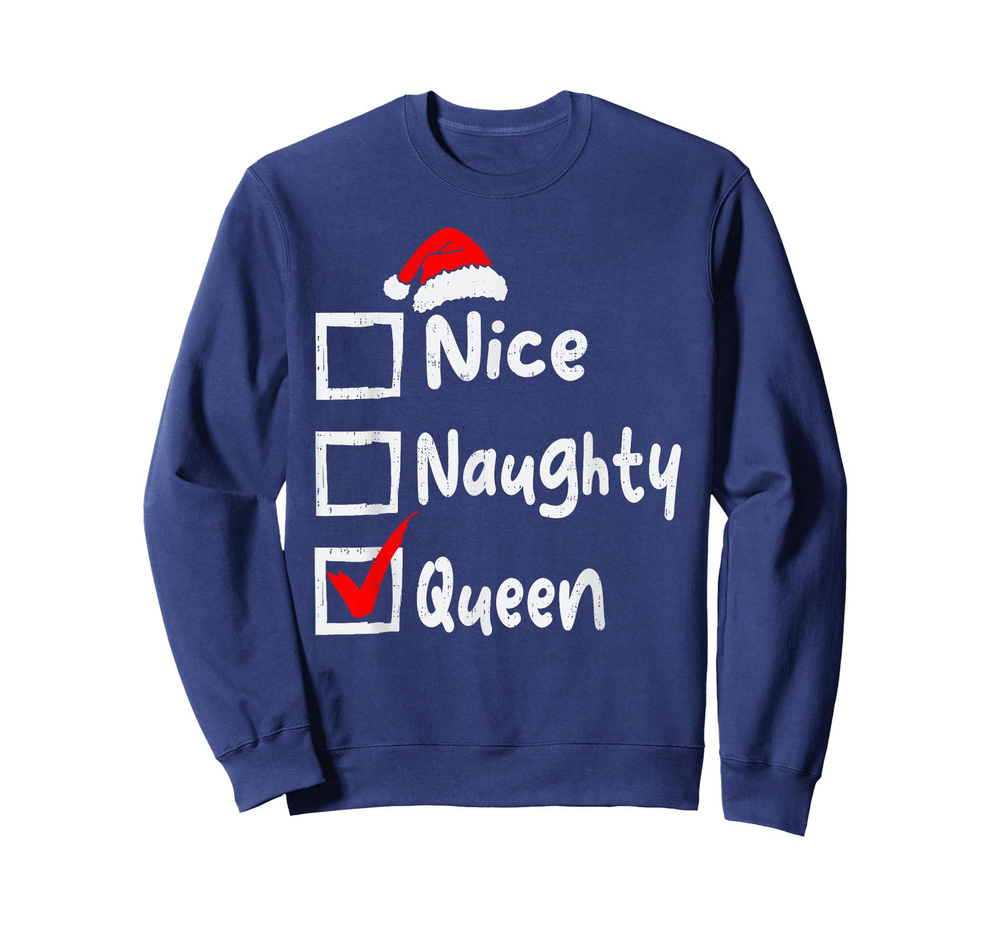 Nice Naughty Queen Funny Christmas List Family Matching Xmas T-Shirt