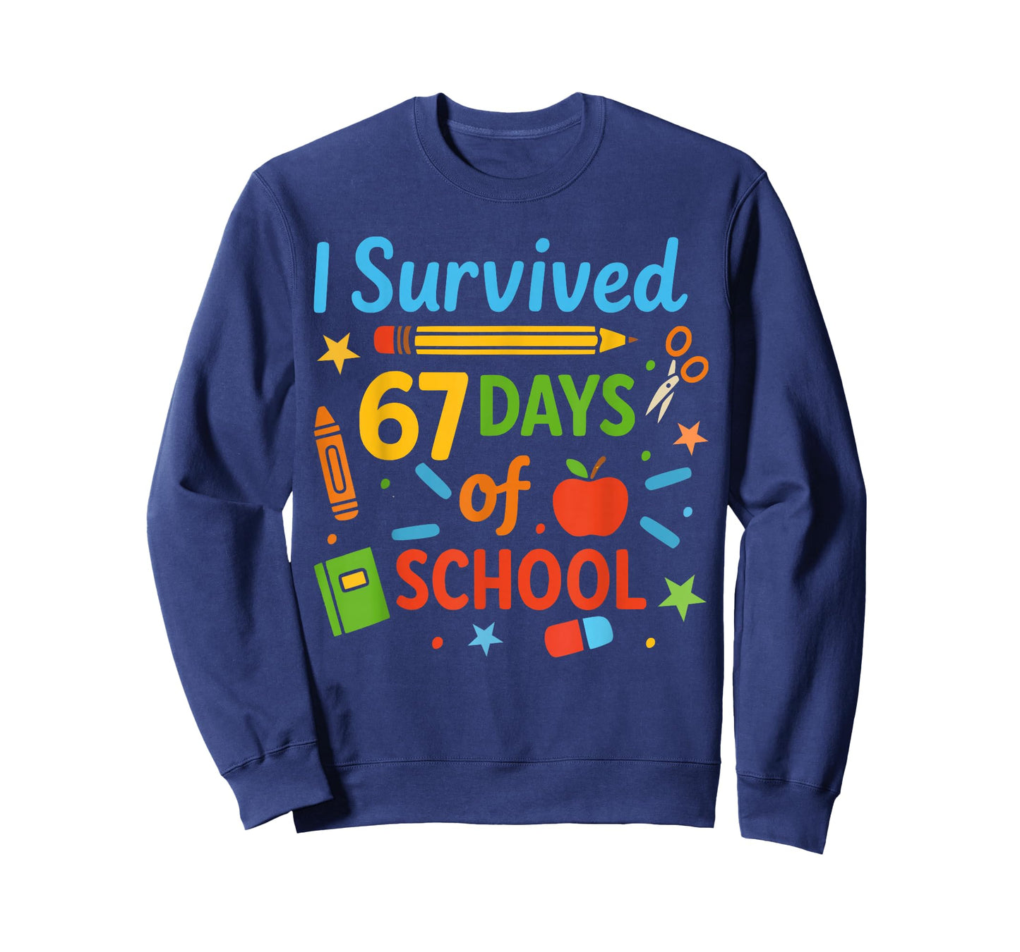 I Survived 67 Days of School Funny 67 Teachers Students Meme T-Shirt