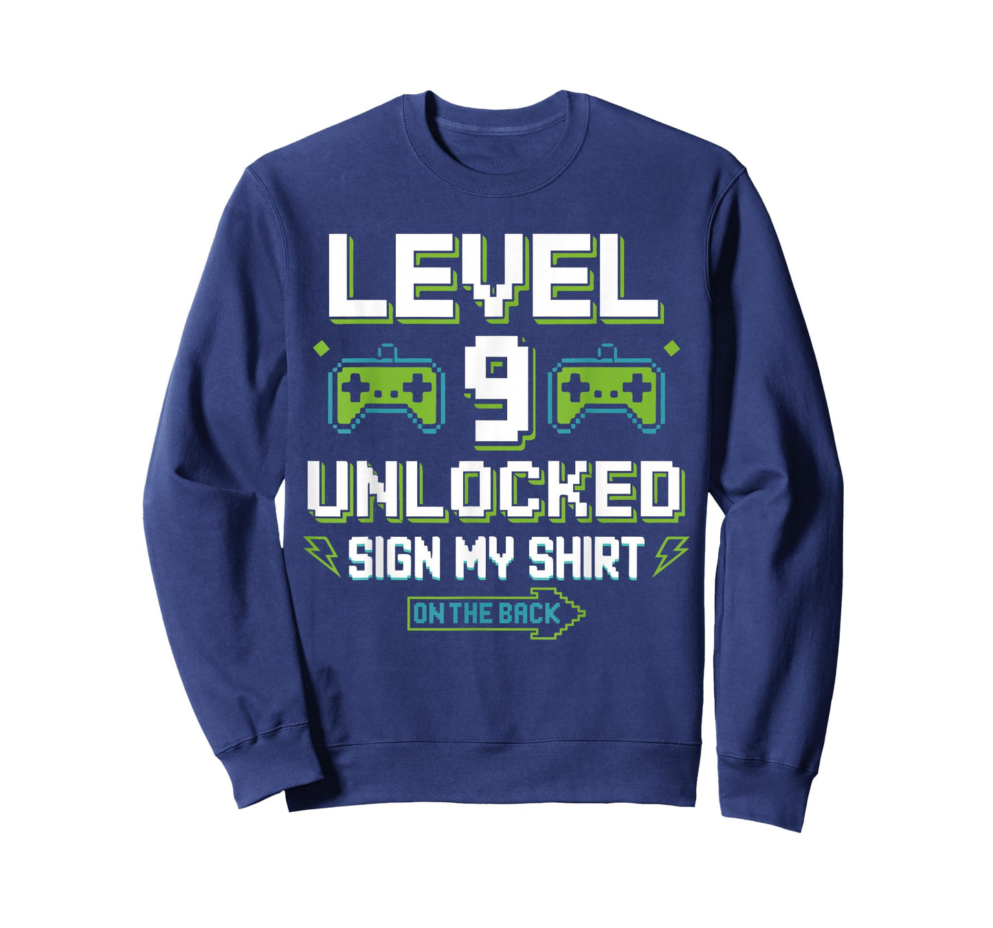 Level 9 Unlocked Sign My Shirt 9th Birthday Gamer Boy Kids T-Shirt
