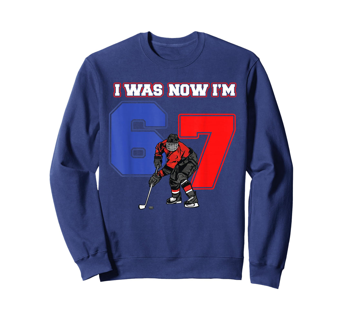 7 Year Old Birthday I was 6 Now I'm 7 Hockey Sport Lover Boy T-Shirt