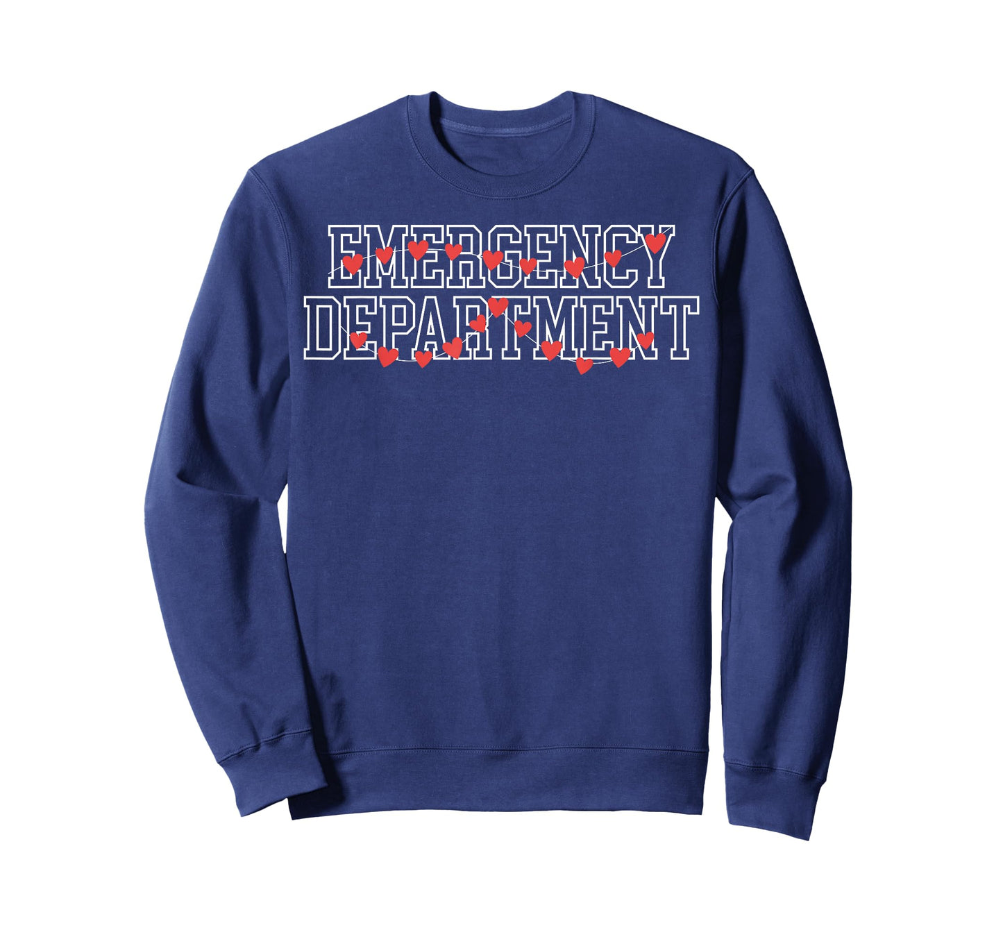 Retro Emergency Department Heart Valentines ER Nurse Crew T-Shirt