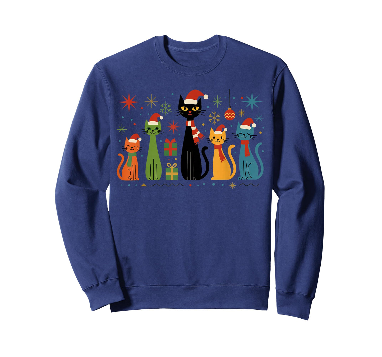 Retro Mid-Century Modern Cat Christmas Cats 50s 60s Style T-Shirt