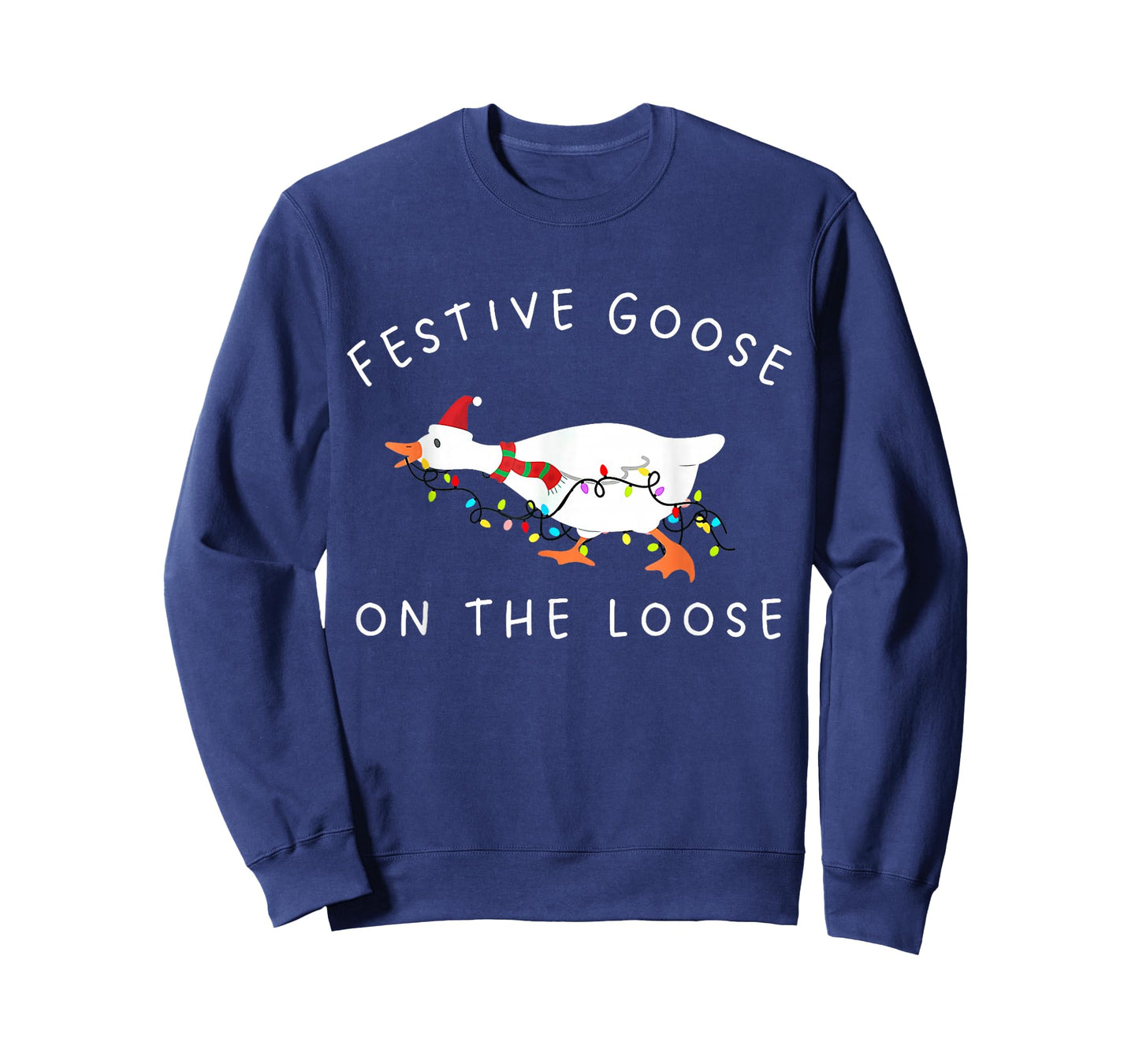 Vintage Funny Festive Goose on The Loose Christmas Retro T-Shirt
