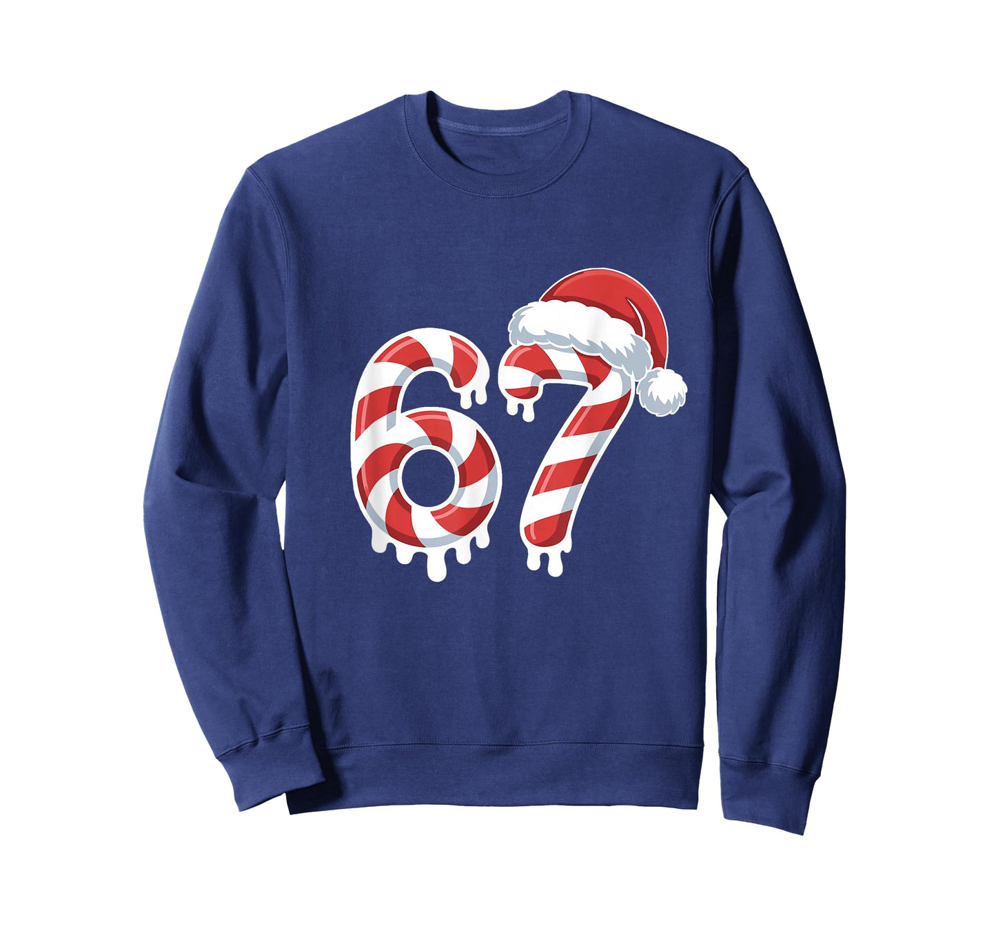 Melting Candy Cane Christmas 6 7 Meme Santa Hat Holiday T-Shirt