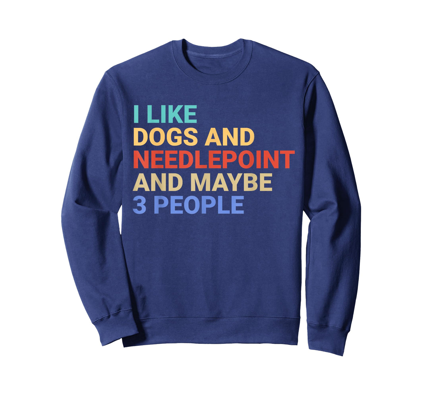 Retro I Like Dogs and Needlepoint Lover Funny T-Shirt