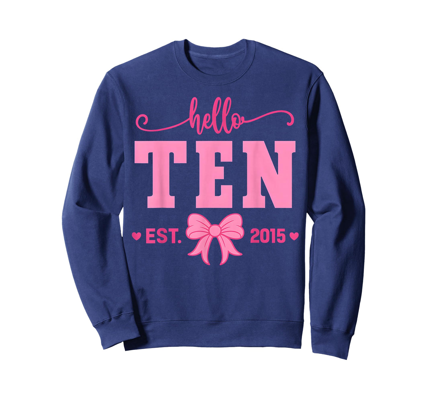 Hello Ten Est 2015 Coquette Bow 10th Birthday Girl T-Shirt