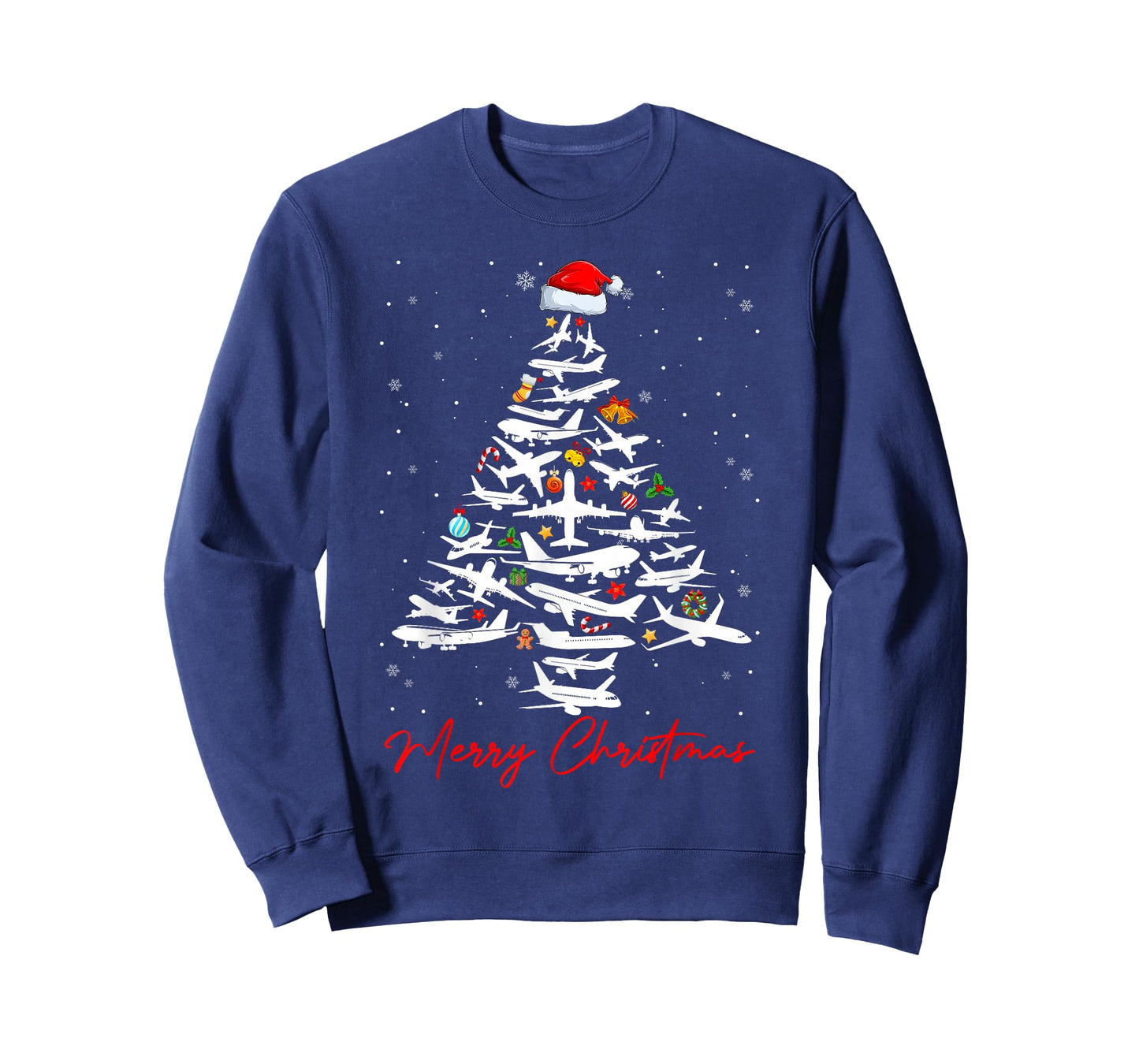 Christmas Tree Airplanes Pilots Merry Christmas Men Boys T-Shirt